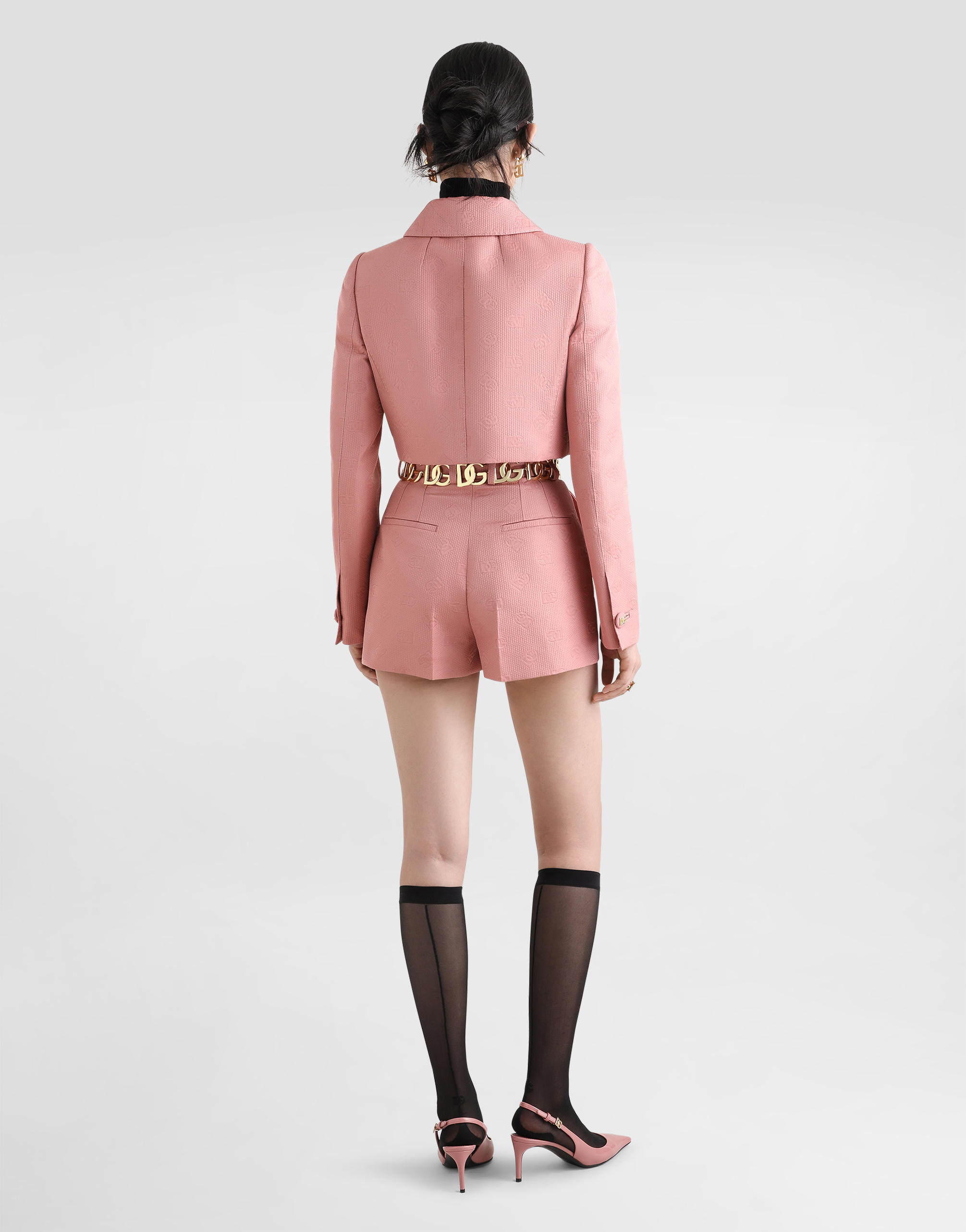 Dolce & Gabbana Monogram-jacquard Shorts In Pink