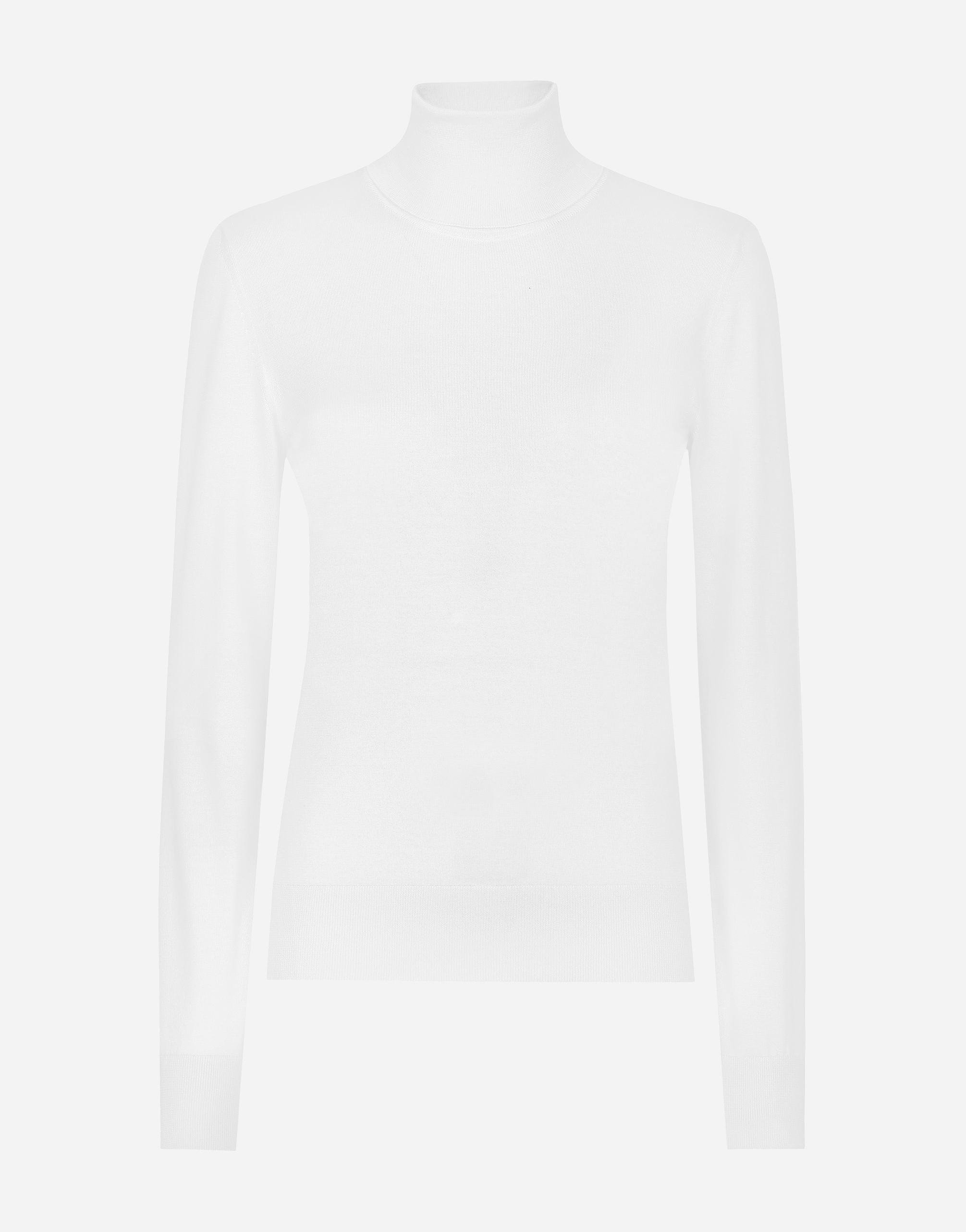 Dolce & Gabbana Cashmere And Silk Turtle-neck Sweater - Woman Sweaters And Cardigans White