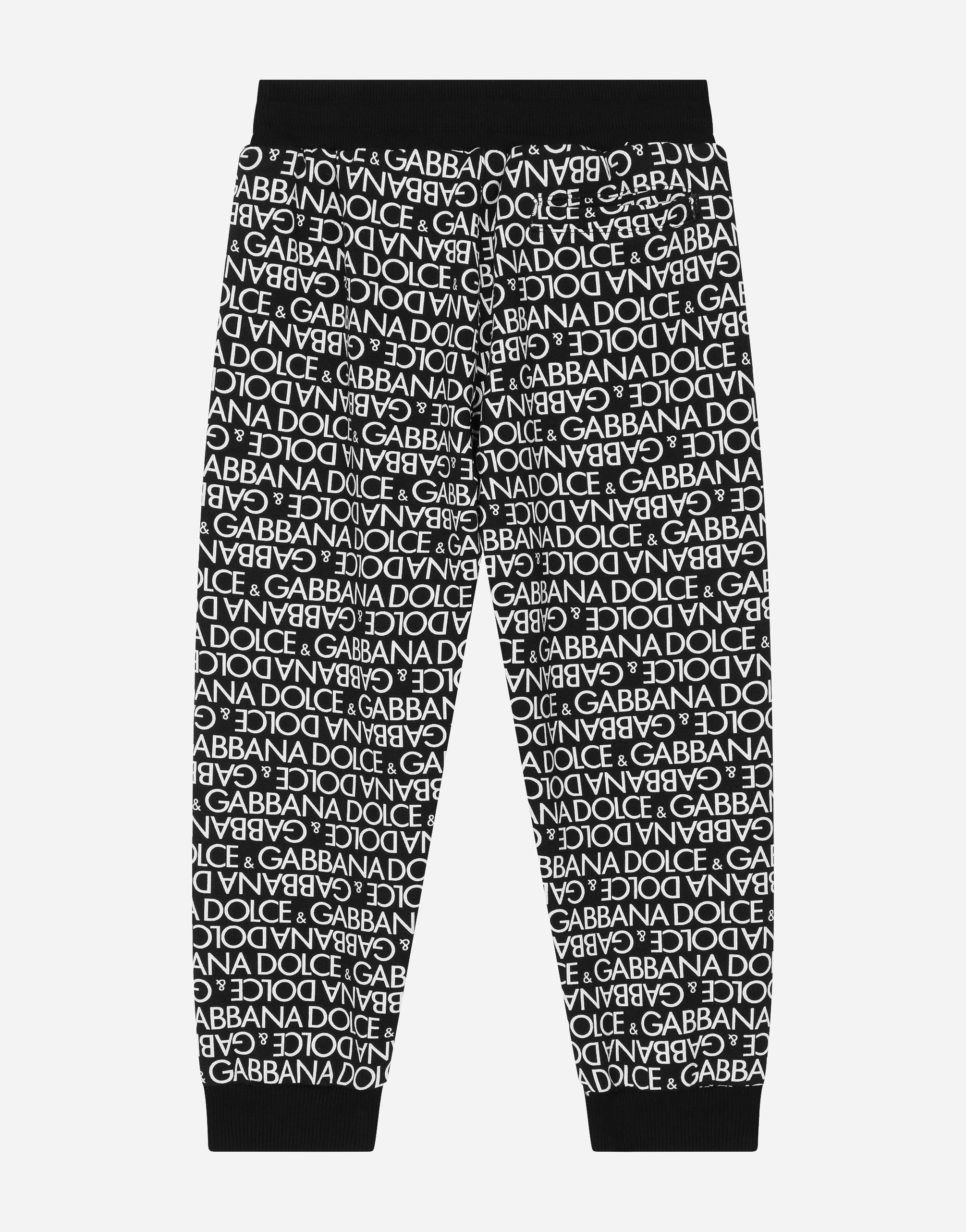 Shop Dolce & Gabbana Cotton Jogging Pants With The All-over Logo Print In Multicolor