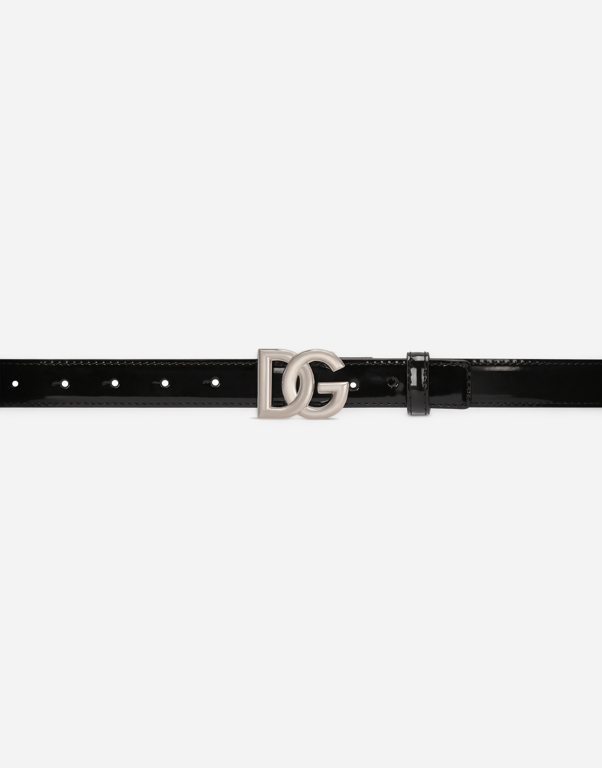 Dolce & Gabbana Logo Buckle Leather Belt In Black