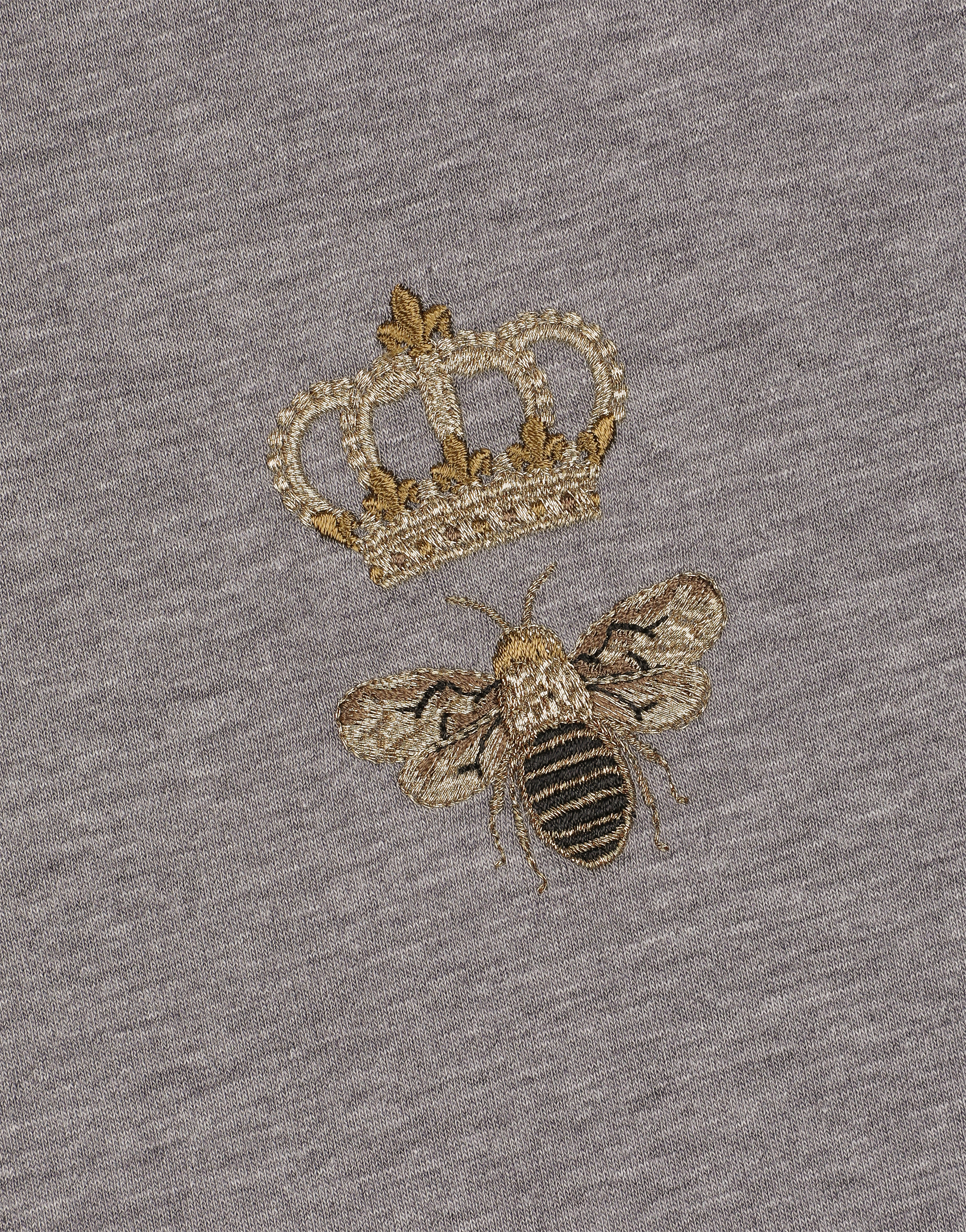 Dolce & Gabbana T-shirt Cotone Con Ricamo In Grey