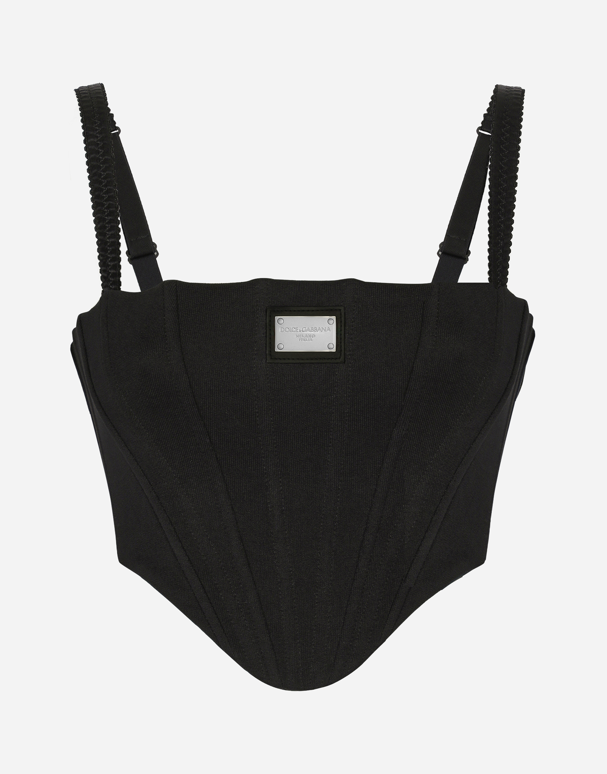 Dolce & Gabbana Square Collar Logo Sling In Black