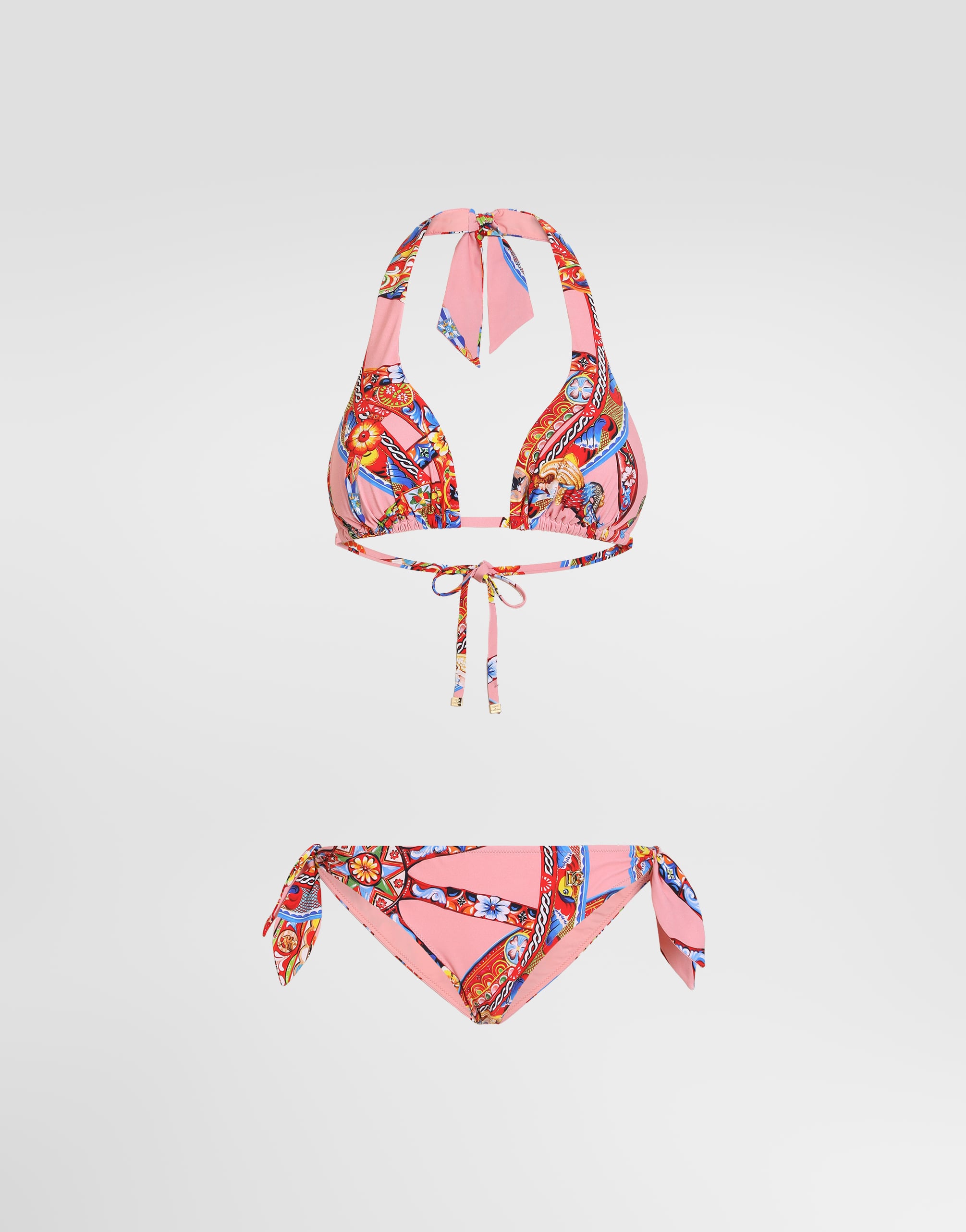 Carretto-print triangle bikini in Multicolor for Women