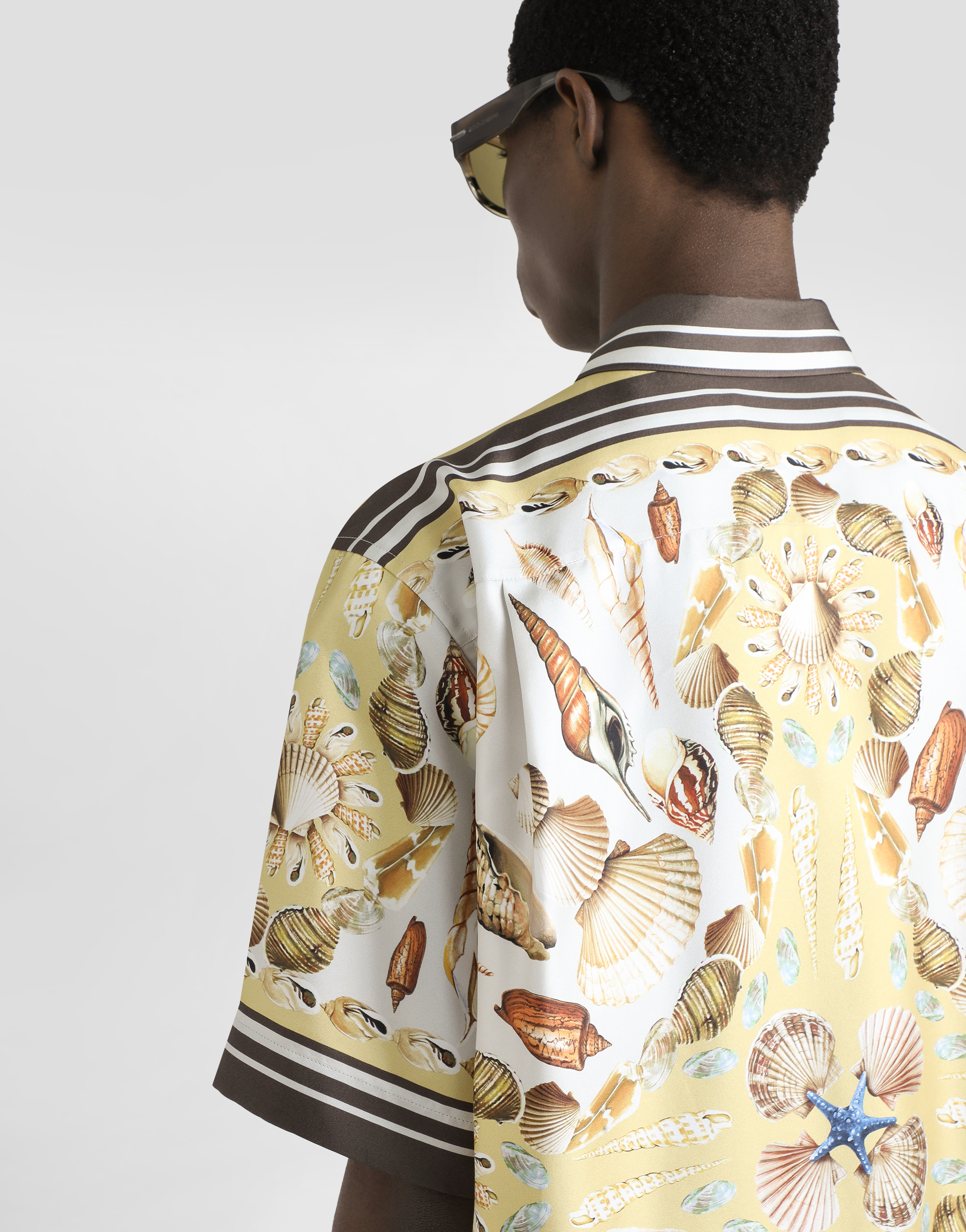 Dolce & Gabbana Printed Silk Twill Short Sleeve Shirt