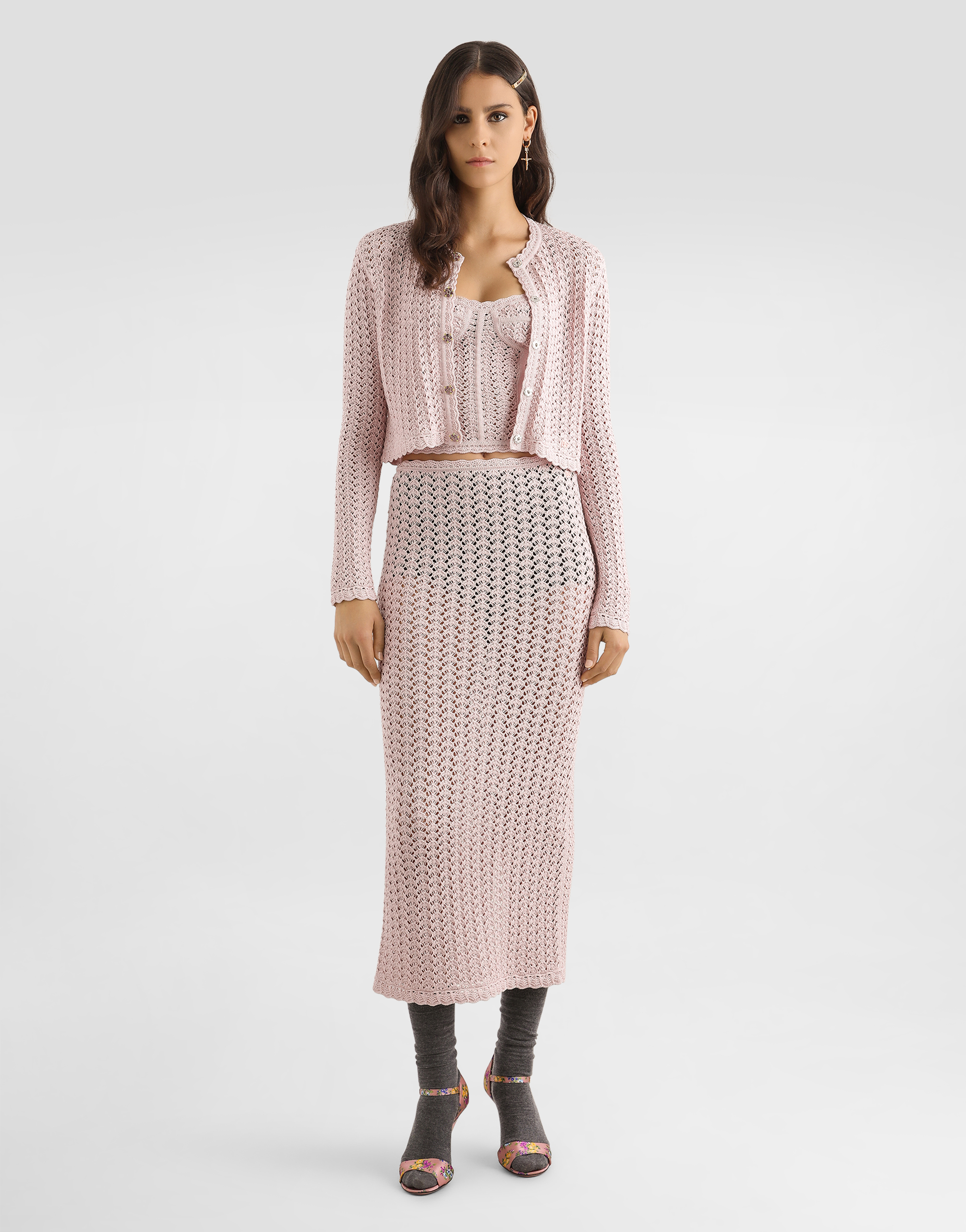  Dolce & Gabbana Viscose Cardigan - Frau Strickwaren Pink 36 