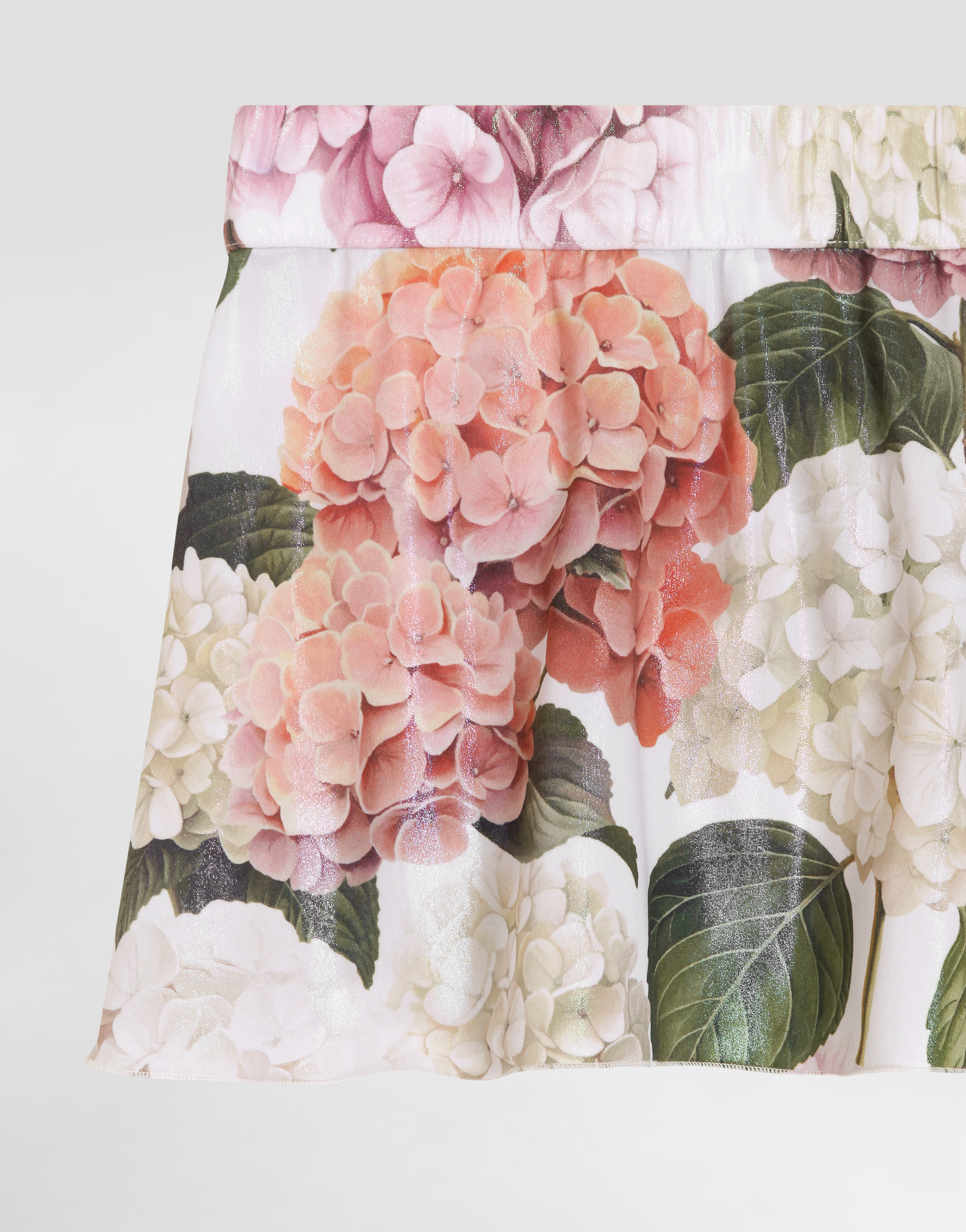 Dolce & Gabbana Hydrangea-print Short Skirt In Multi
