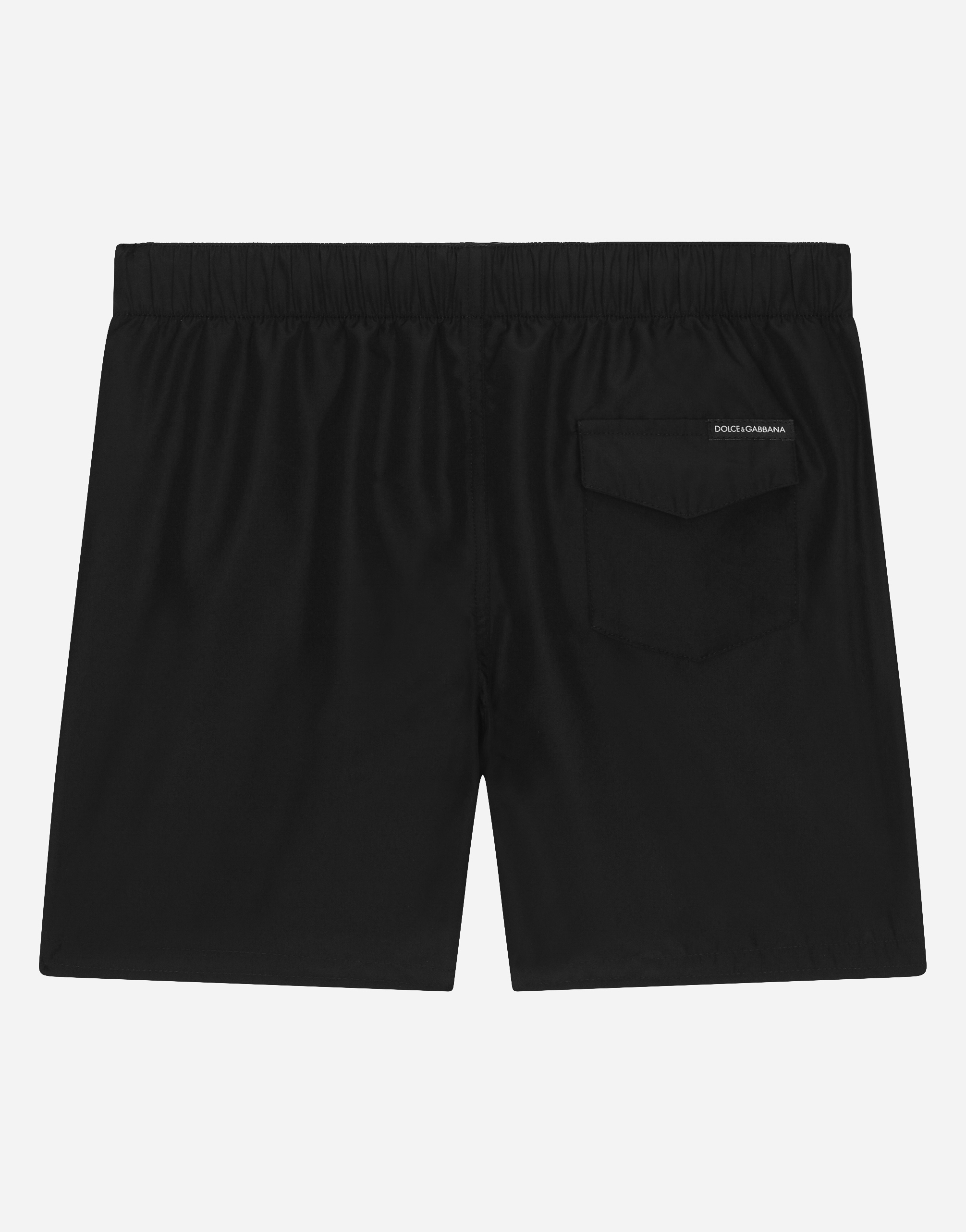 DOLCE & GABBANA NYLON SWIM TRUNKS WITH LOGO PRINT