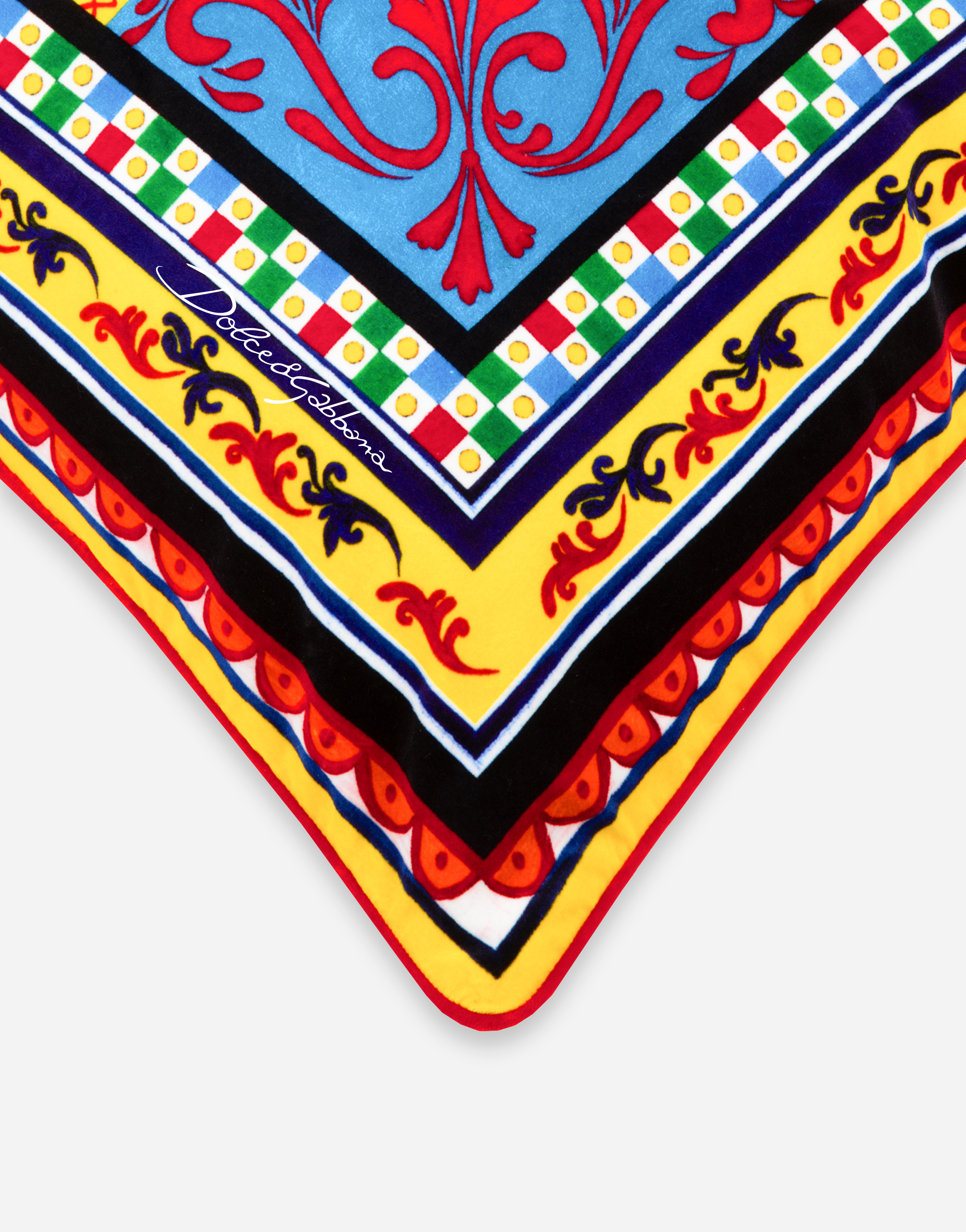 Dolce & Gabbana Velvet Cushion Large In Multicolor