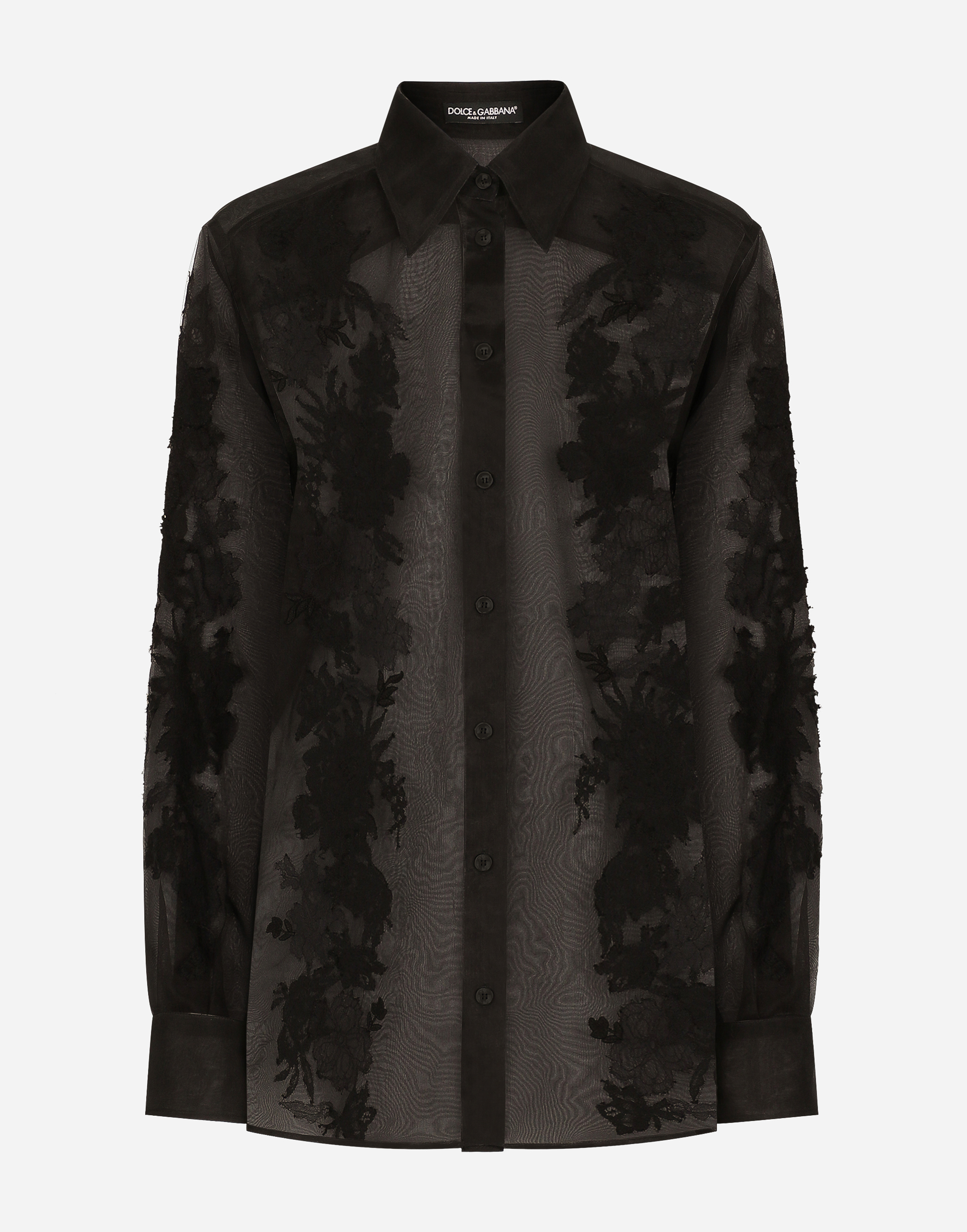 Dolce & Gabbana Long Sleeved Button-down Shirt In Black