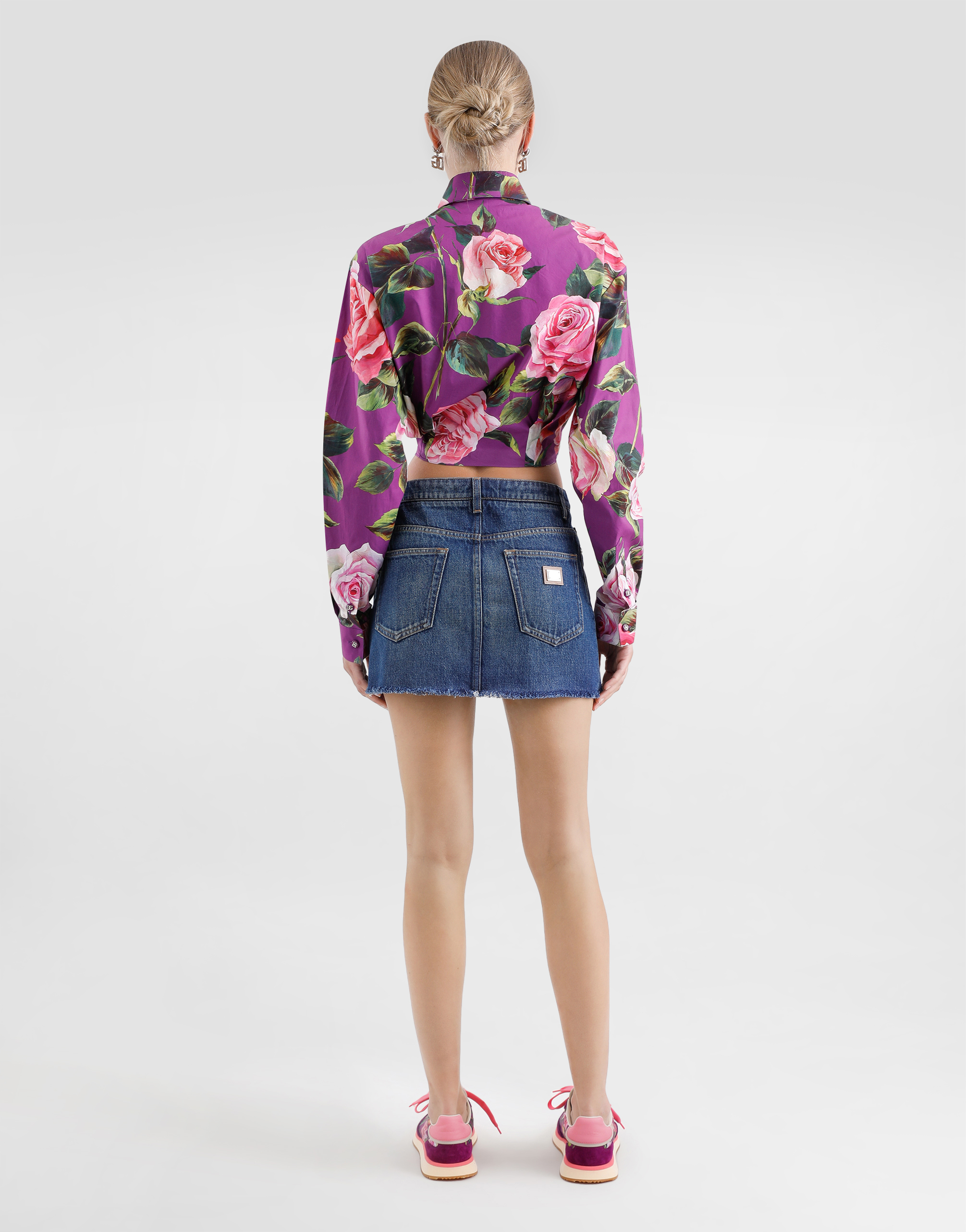Shop Dolce & Gabbana Denim Miniskirt In Multicolor