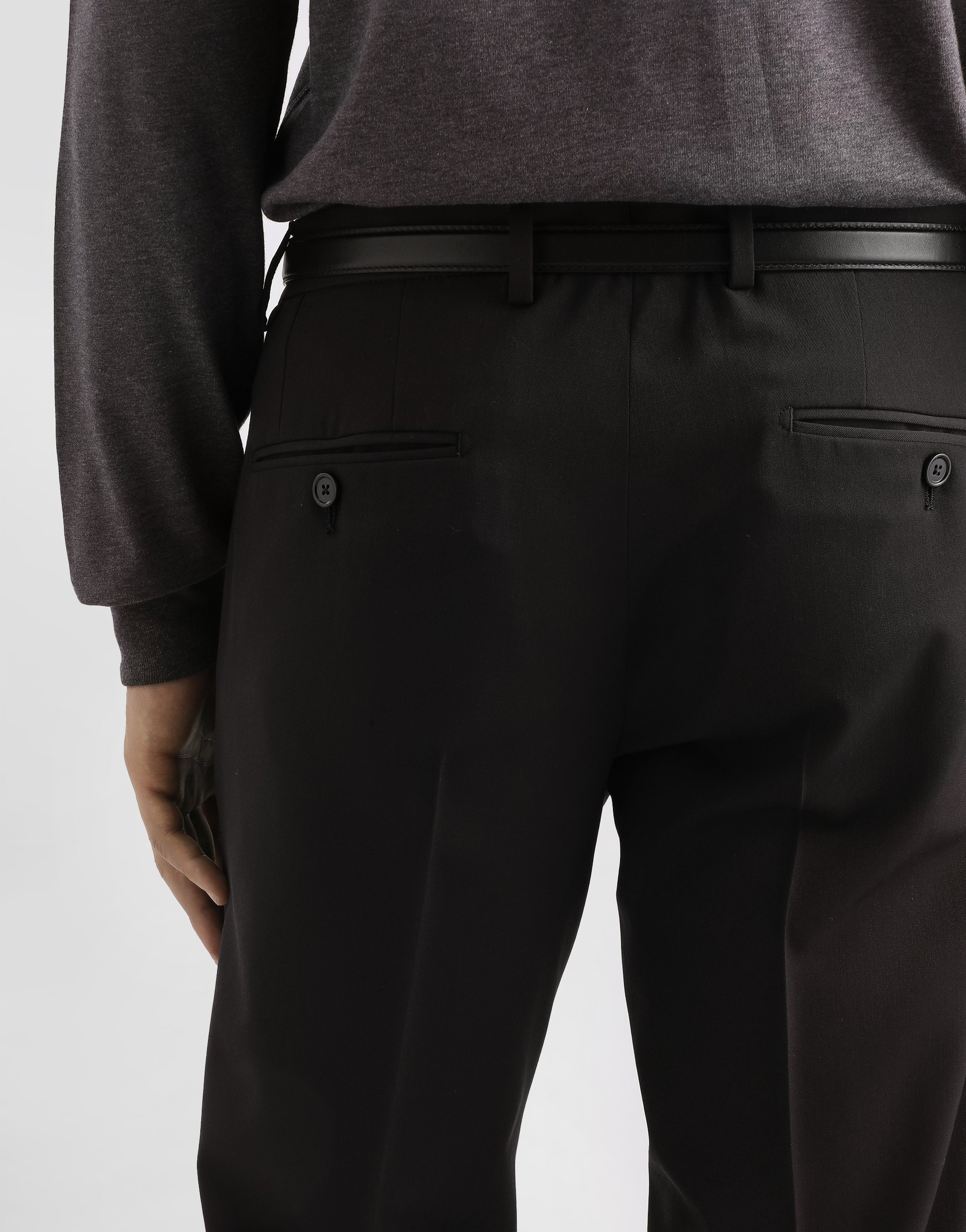Bi-stretch wool canvas trousers