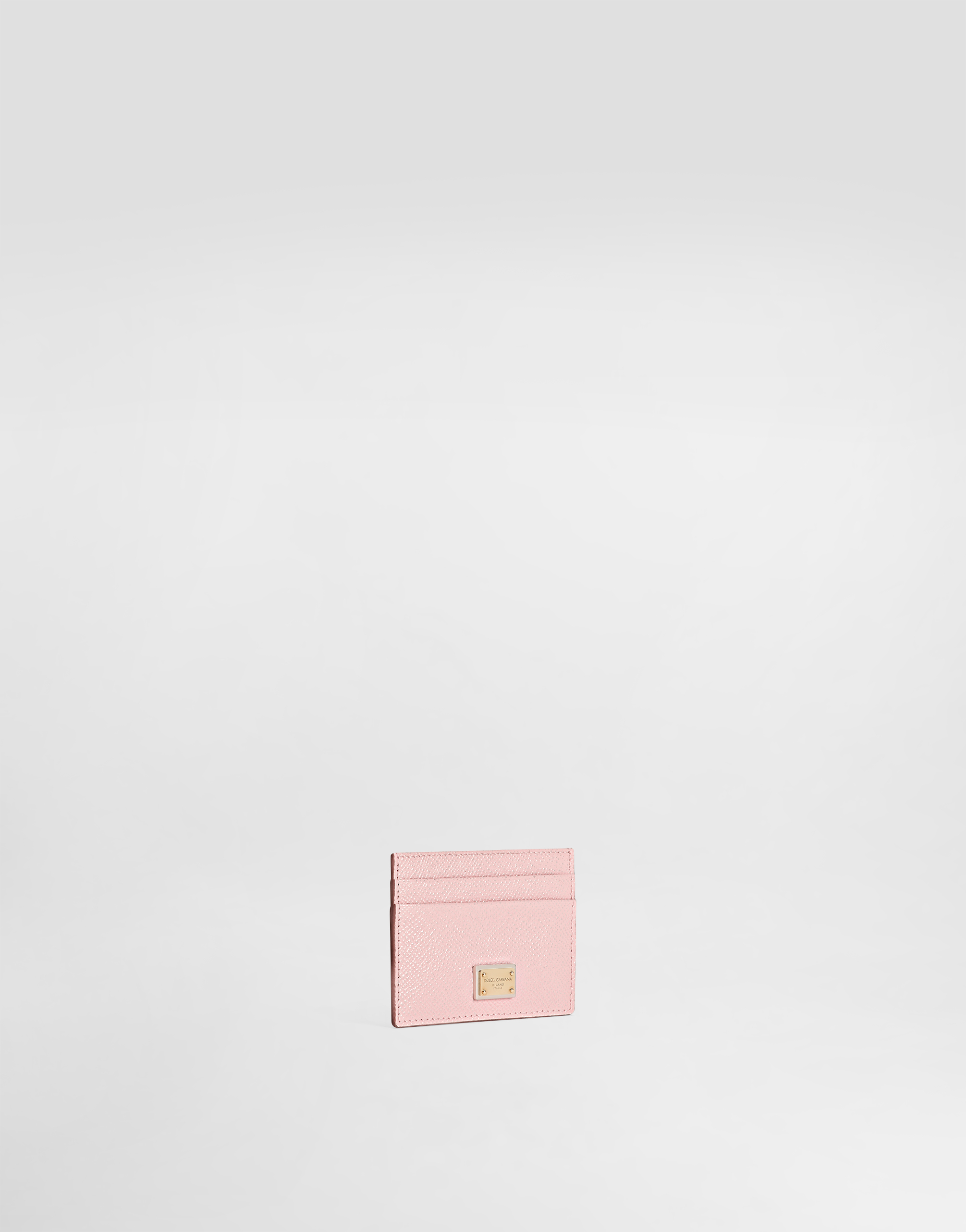  Dolce & Gabbana Dolce & Gabbana Calfskin Card Holder With Plate - Woman Wallets And Small Leather Goods Pink Leather Onesize 