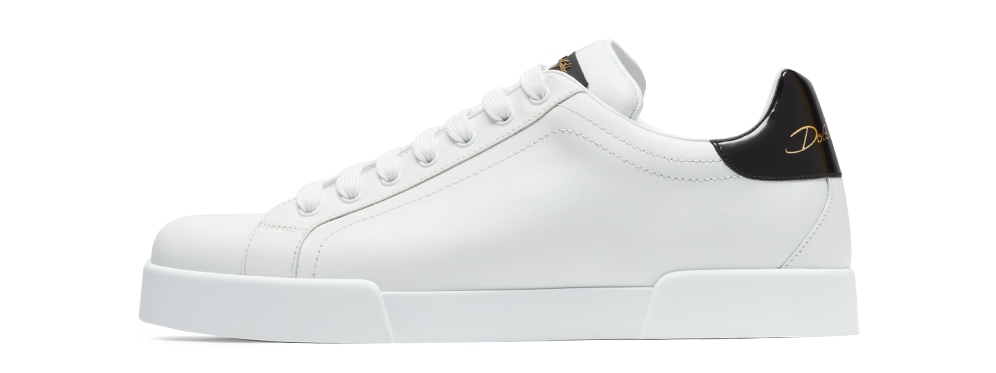 Dolce & Gabbana LEATHER SNEAKERS WITH SLOGAN PATCH AND APPLICATIONS WHITE CK1563AS84289697 1