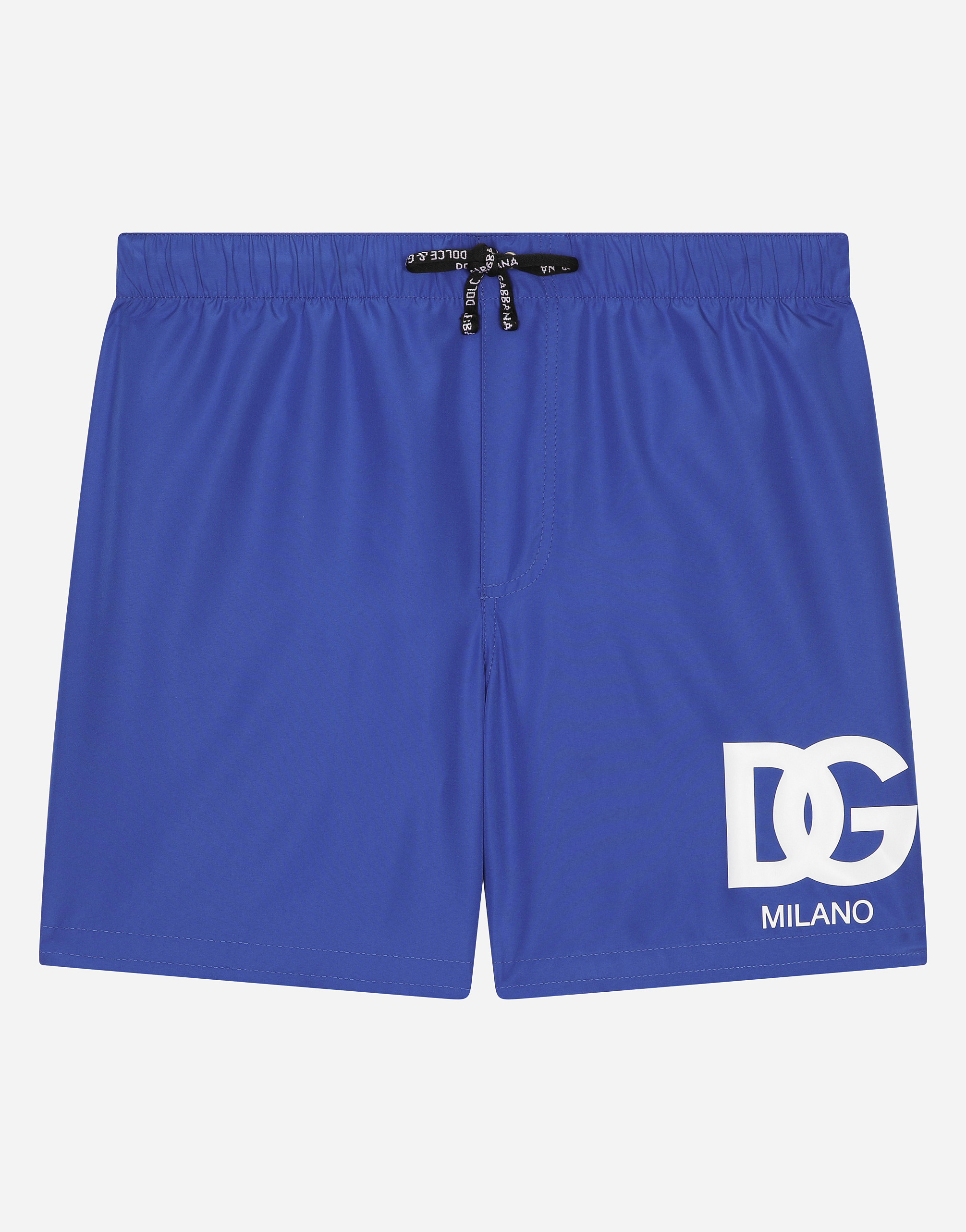 Dolce & Gabbana Nylon Swim Trunks With Dg Logo - Man Beachwear Blue 5