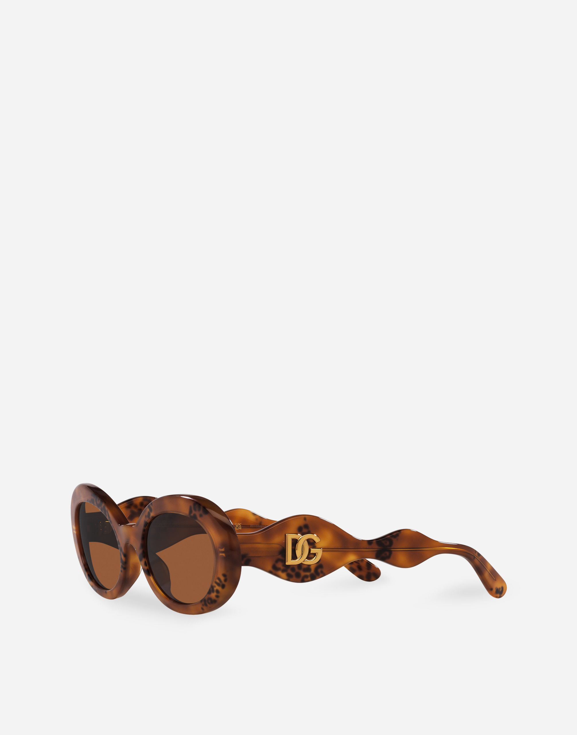 Shop Dolce & Gabbana Dg Crossed Sunglasses In Animal Print