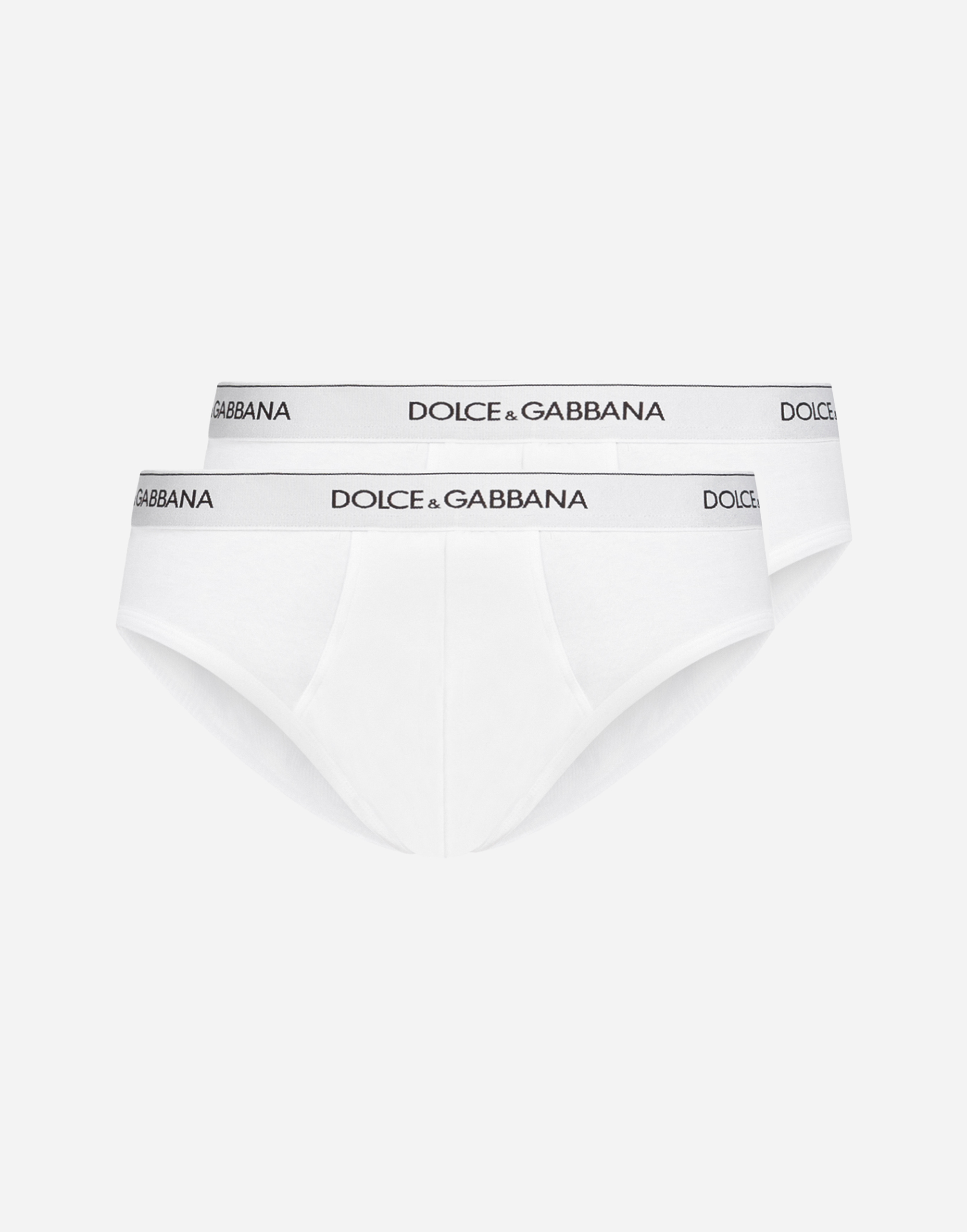 DOLCE & GABBANA BI-PACK MID BRIEFS IN STRETCH COTTON