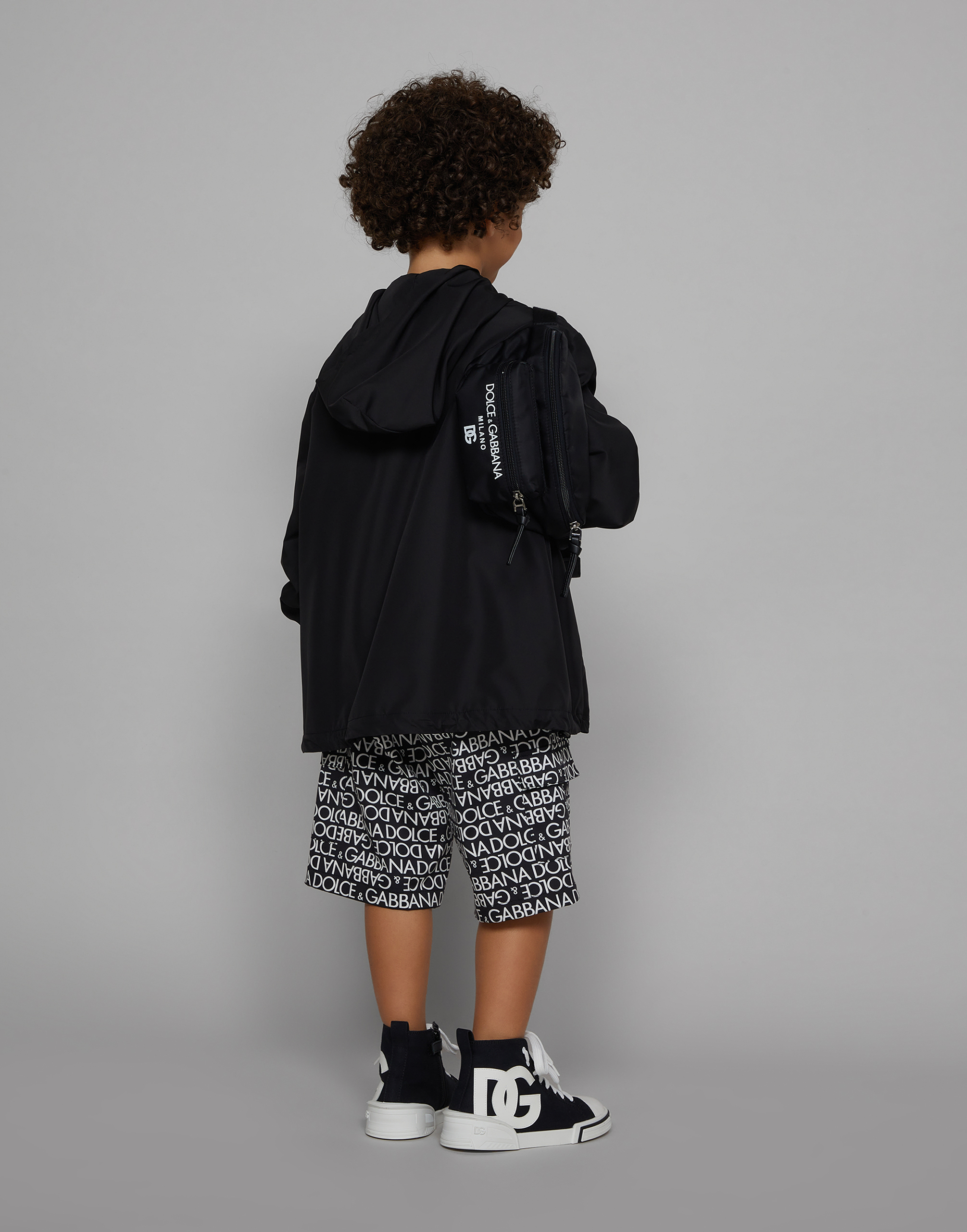 DOLCE & GABBANA NYLON BELT BAG WITH DOLCE&GABBANA MILANO PRINT