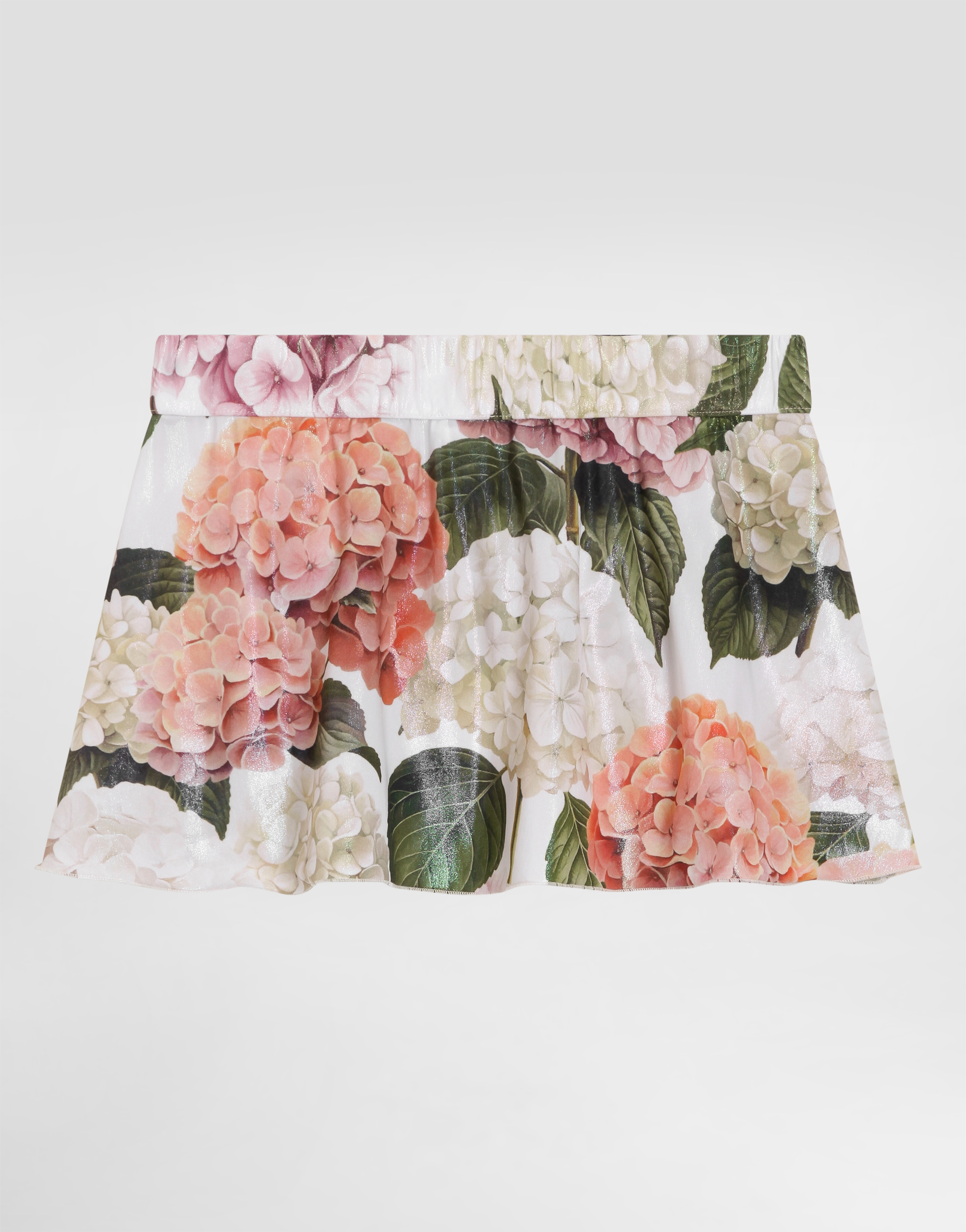 Dolce & Gabbana Hydrangea-print Short Skirt In Multi
