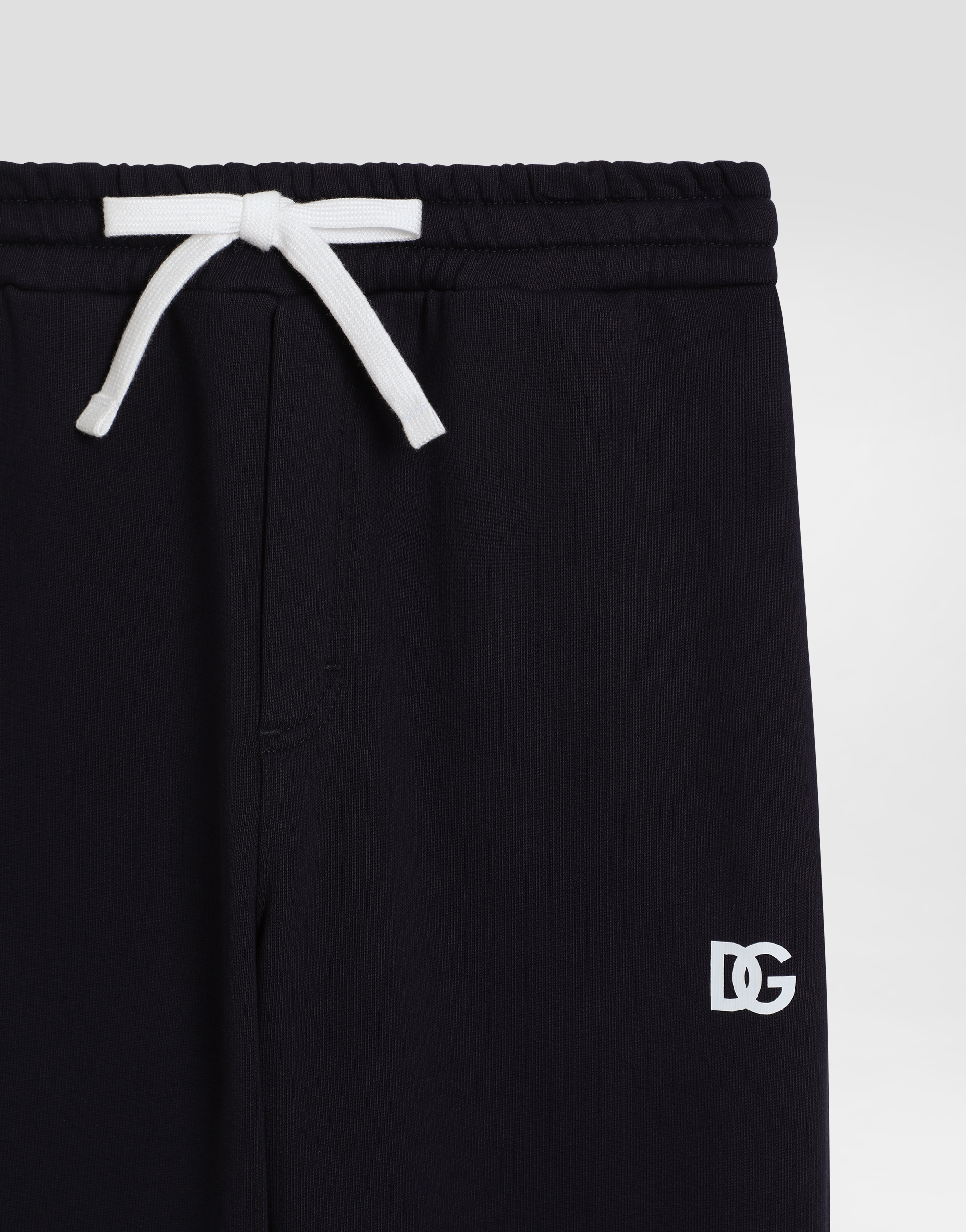 Dolce & Gabbana Fleece Jogging Pants With Dg Logo In Blue