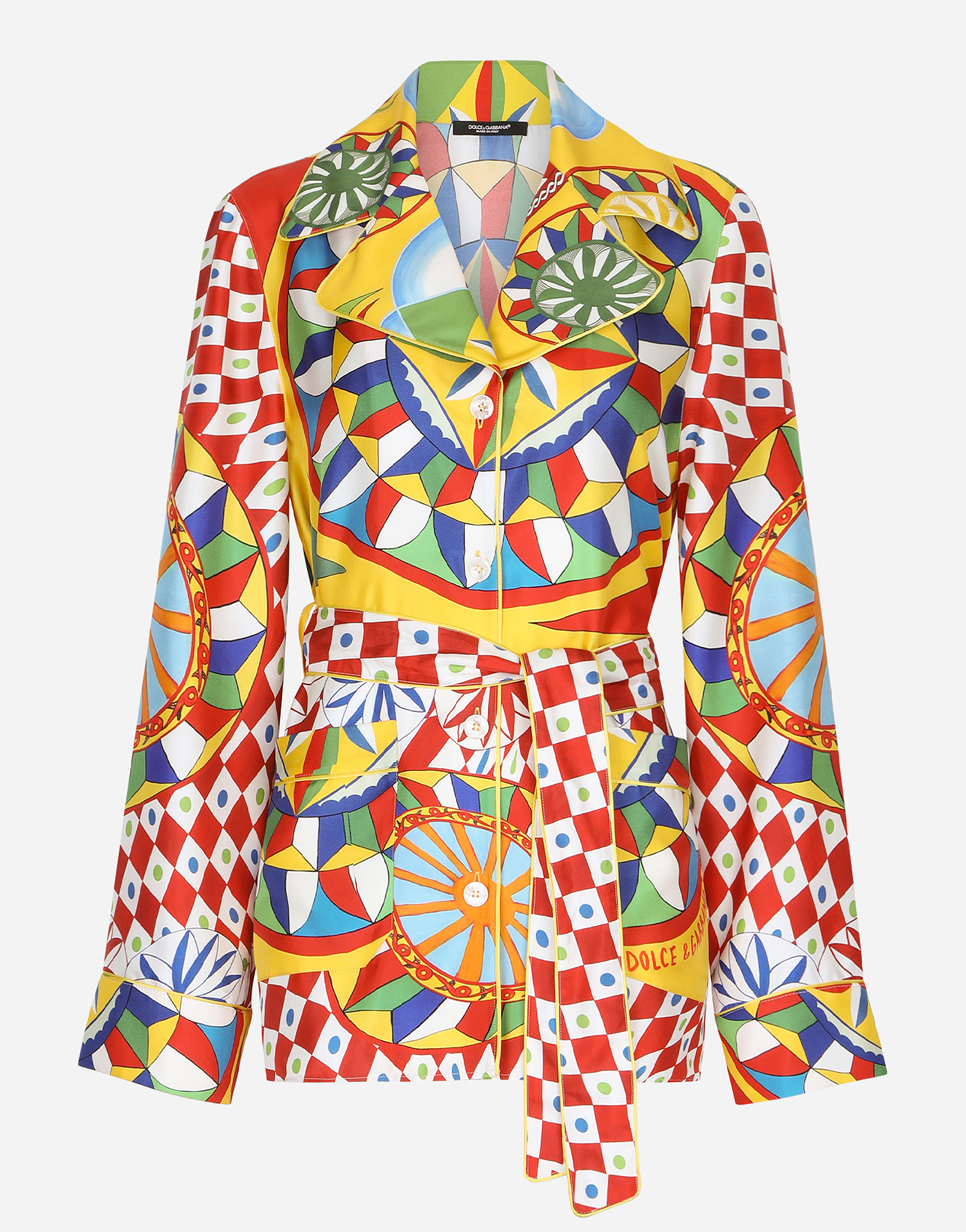 DOLCE & GABBANA CARRETTO-PRINT TWILL PAJAMA SHIRT