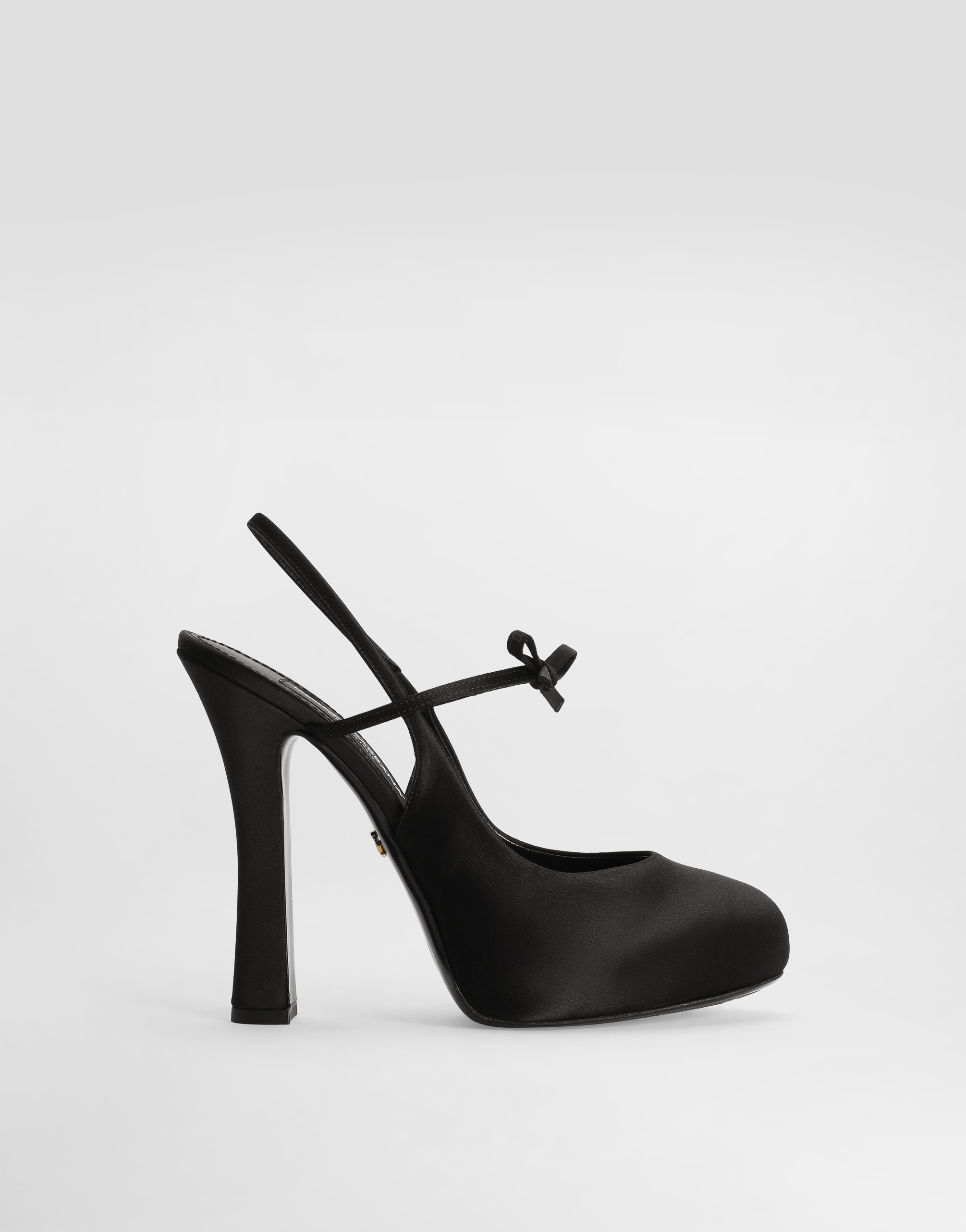Dolce & Gabbana Satin Slingbacks In Black