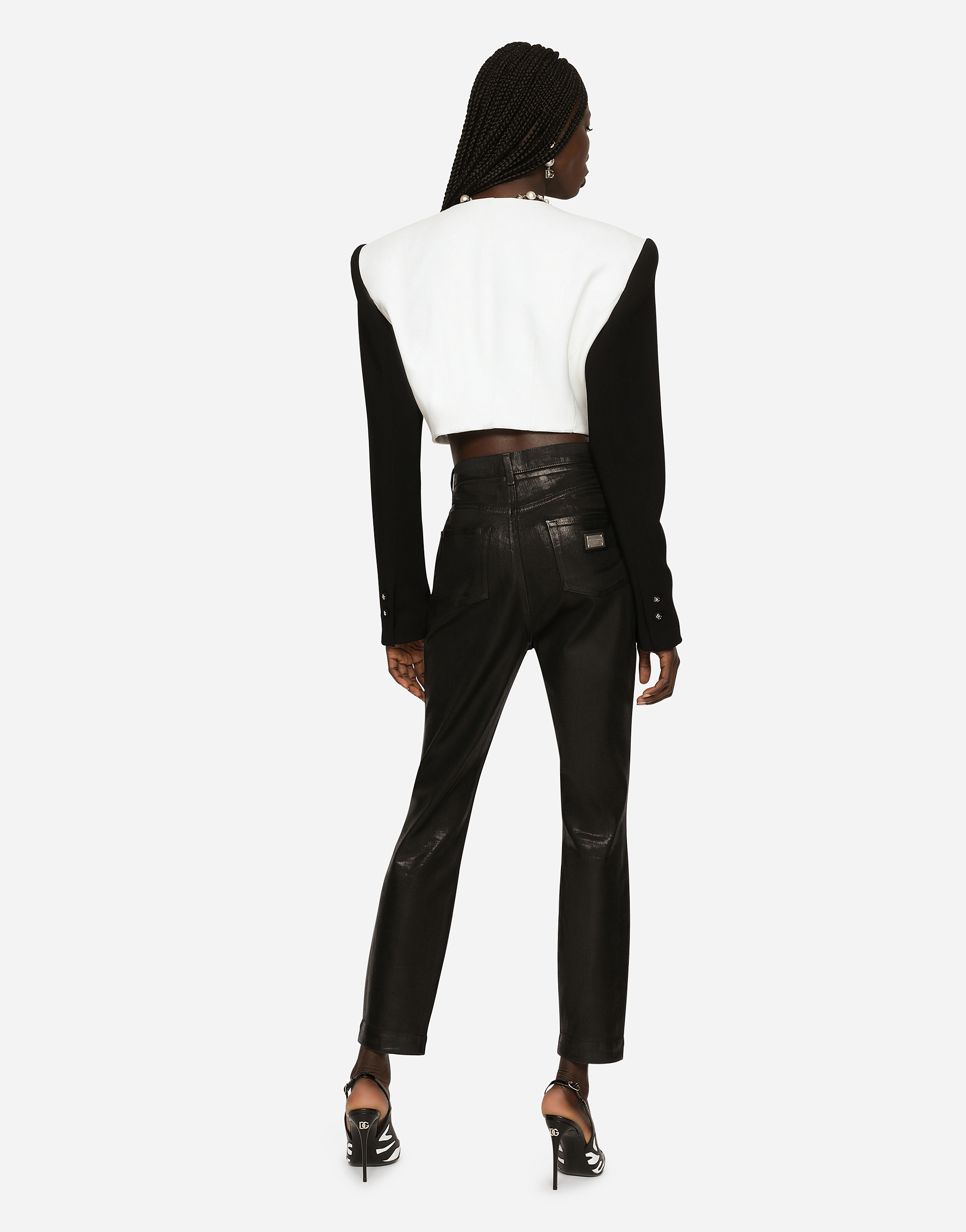 Dolce & Gabbana Coated Denim Grace Jeans In Multicolor