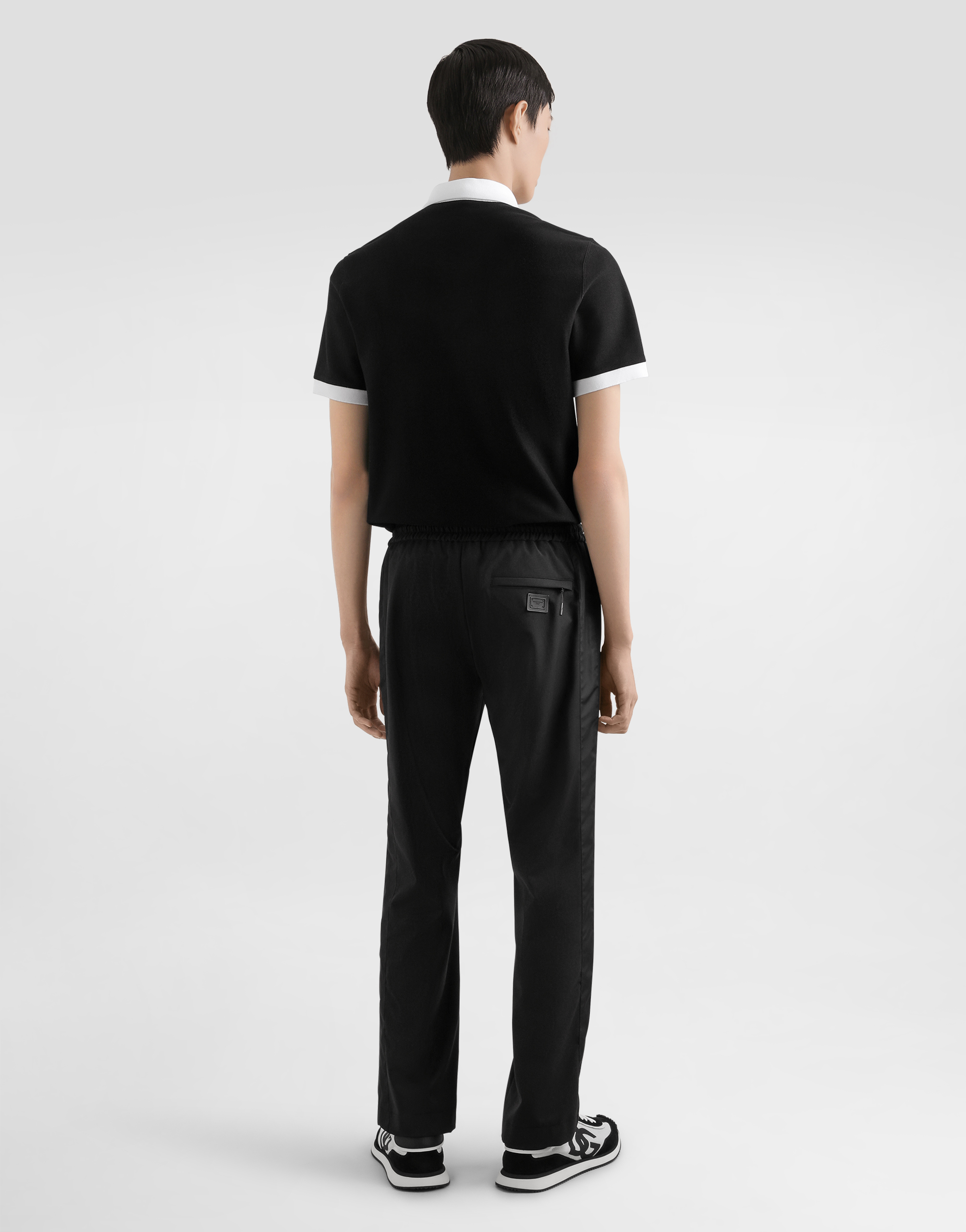 Dolce & Gabbana Drawstring Straight-leg Trousers In Black