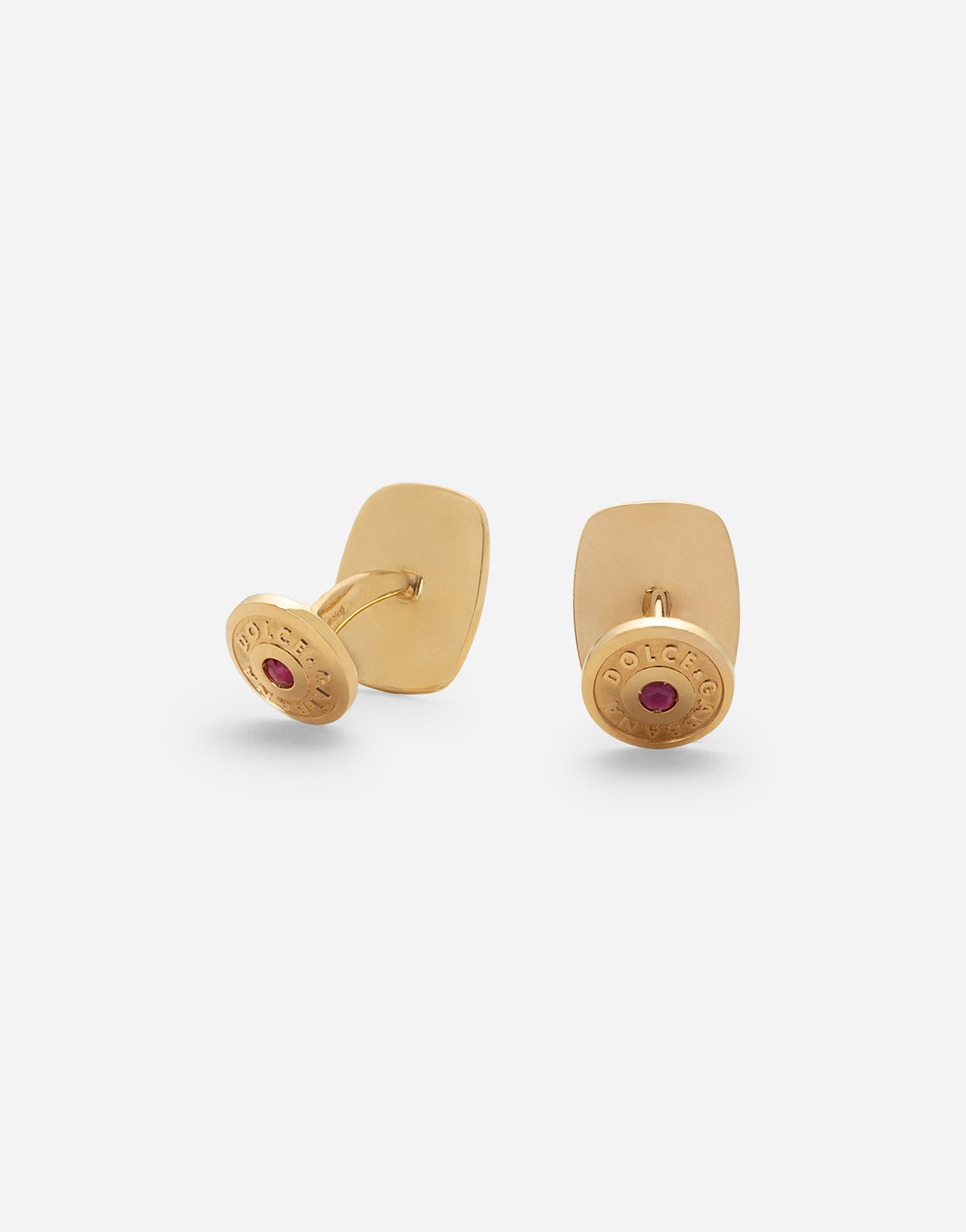 Sicily Cufflinks
 18-carat yellow and red gold, red rhodolites and rubies