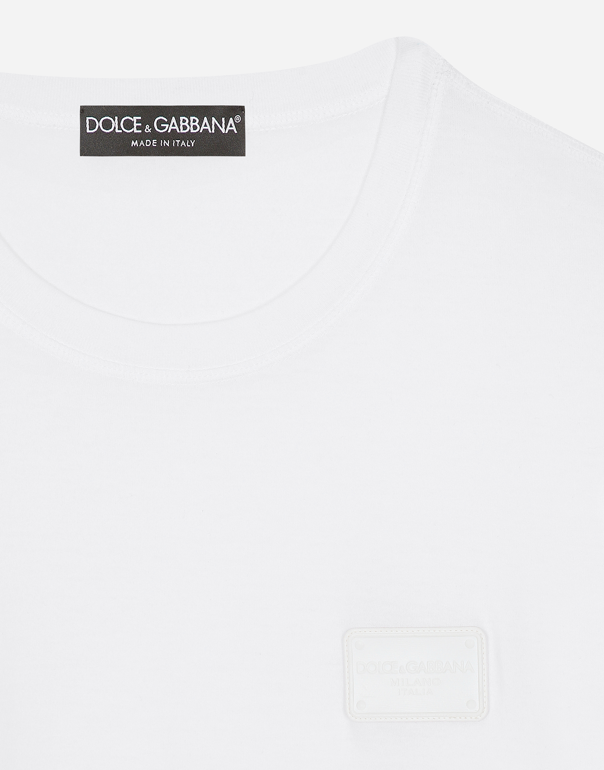 Dolce & Gabbana Logo Insert Cotton T-shirt In マルチカラー