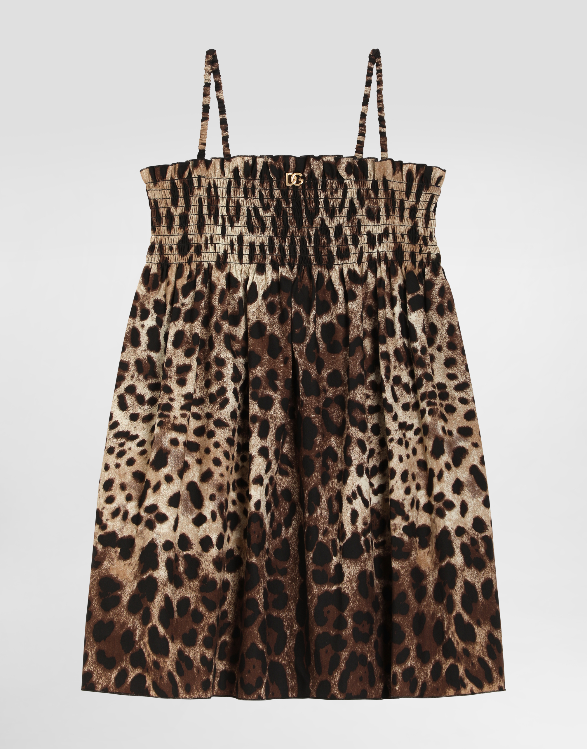 Dolce & Gabbana Leopard-print Poplin Dress In Animal Print