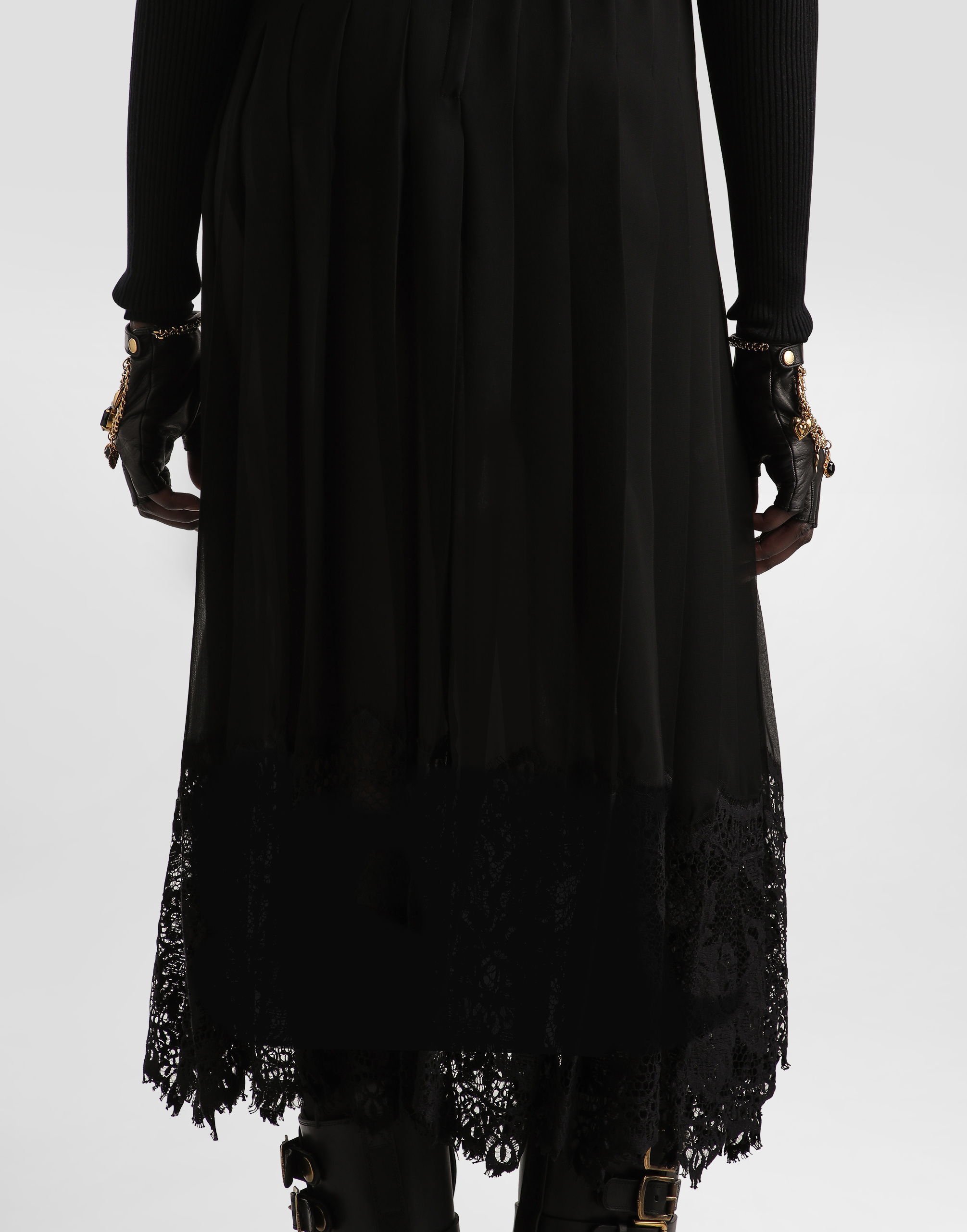 Pleated chiffon skirt