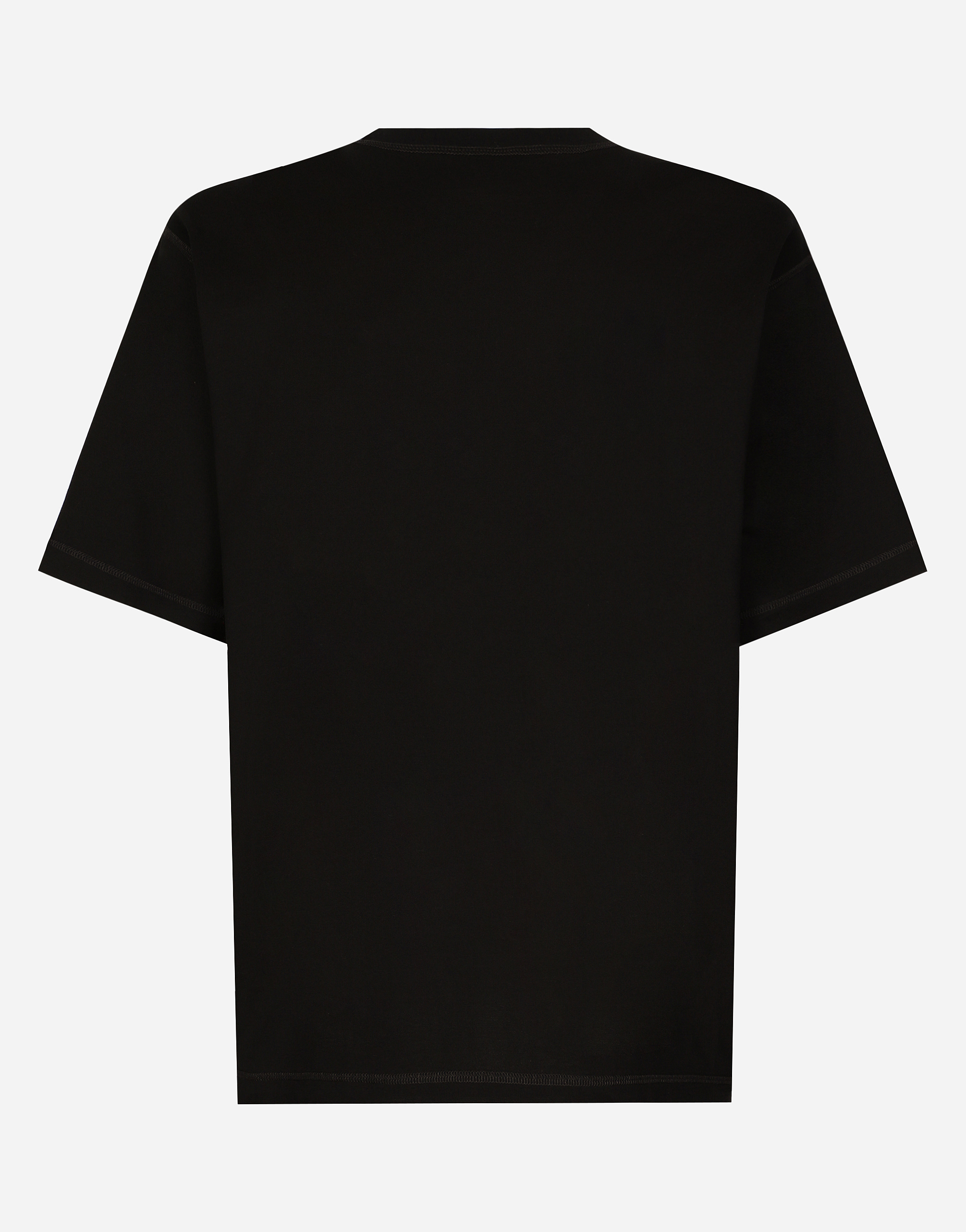 Cotton T-shirt with logo embroidery