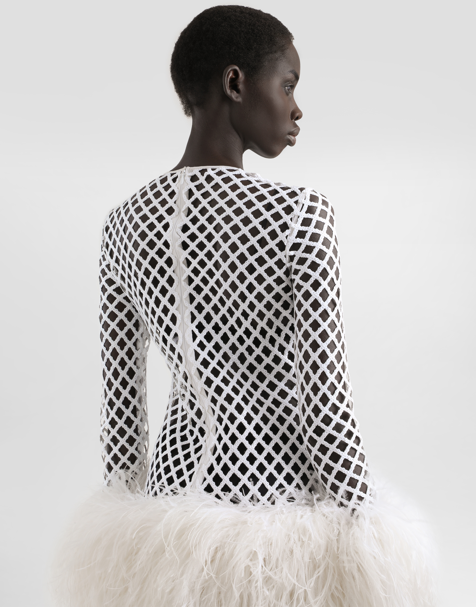 Short mesh dress with sequins