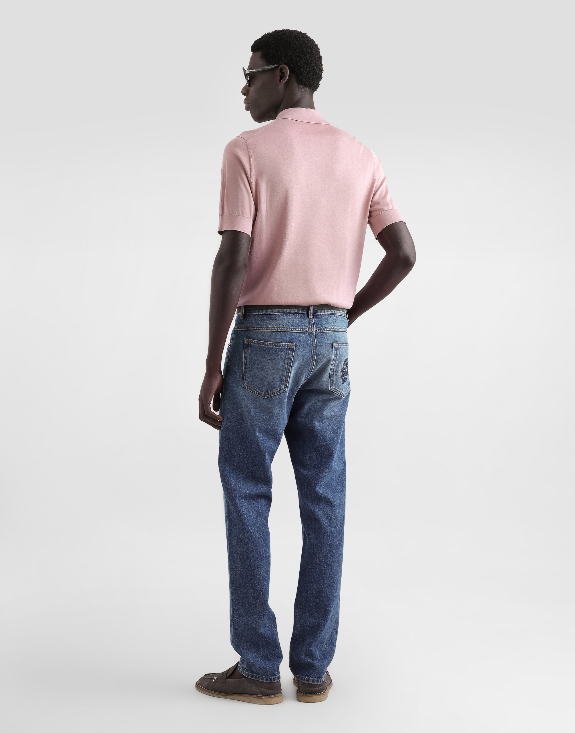 Dolce & Gabbana Silk Polo Shirt - Mann Strickwaren Pink 54 