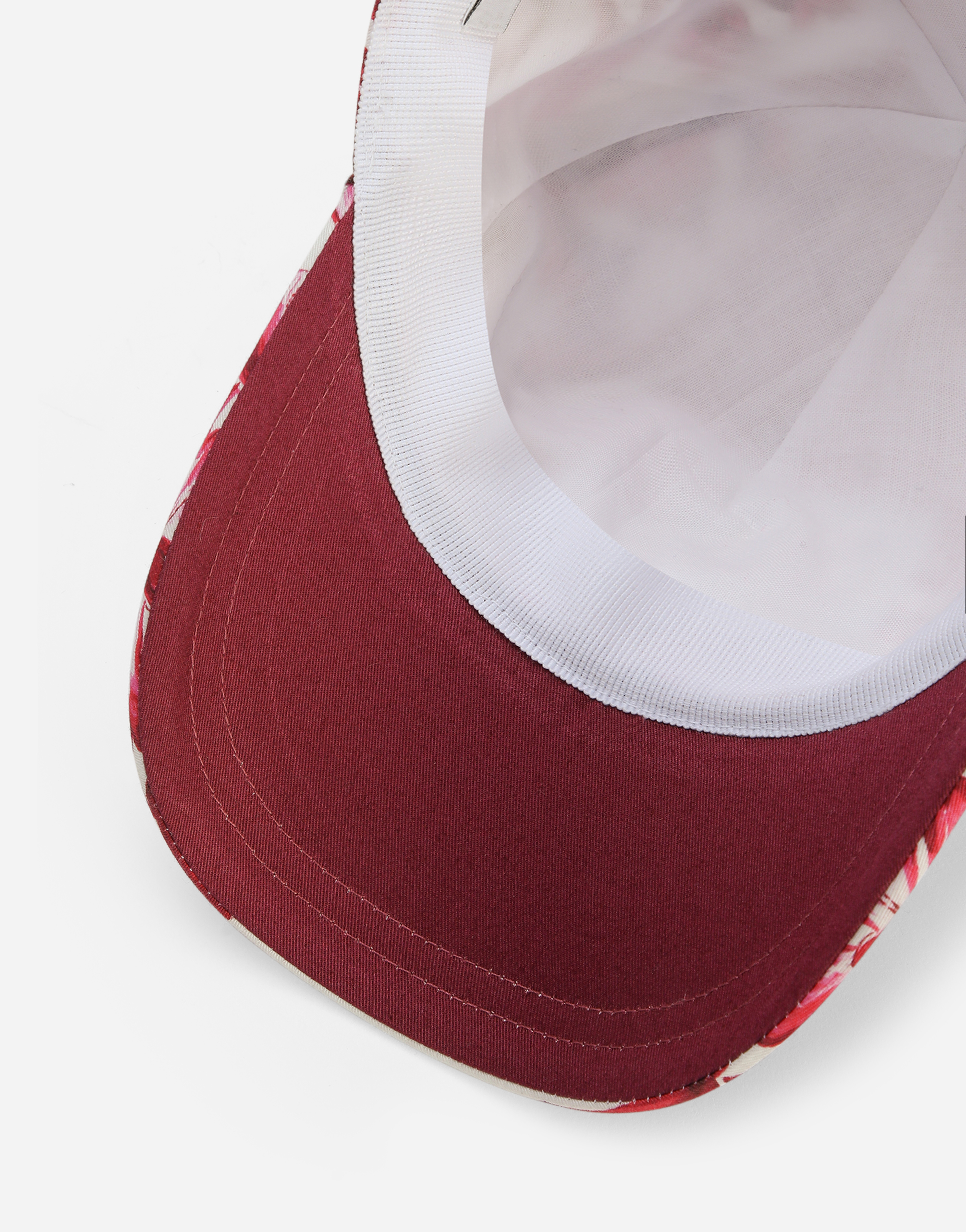 DOLCE & GABBANA BASEBALL HAT WITH DG LOGO EMBROIDERY AND MAJOLICA PRINT