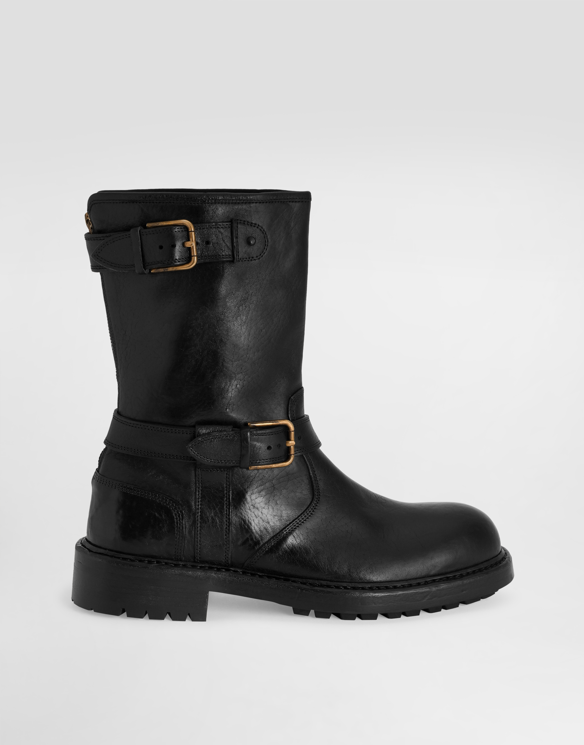 Dolce & Gabbana Bernini Leather Boots In Black