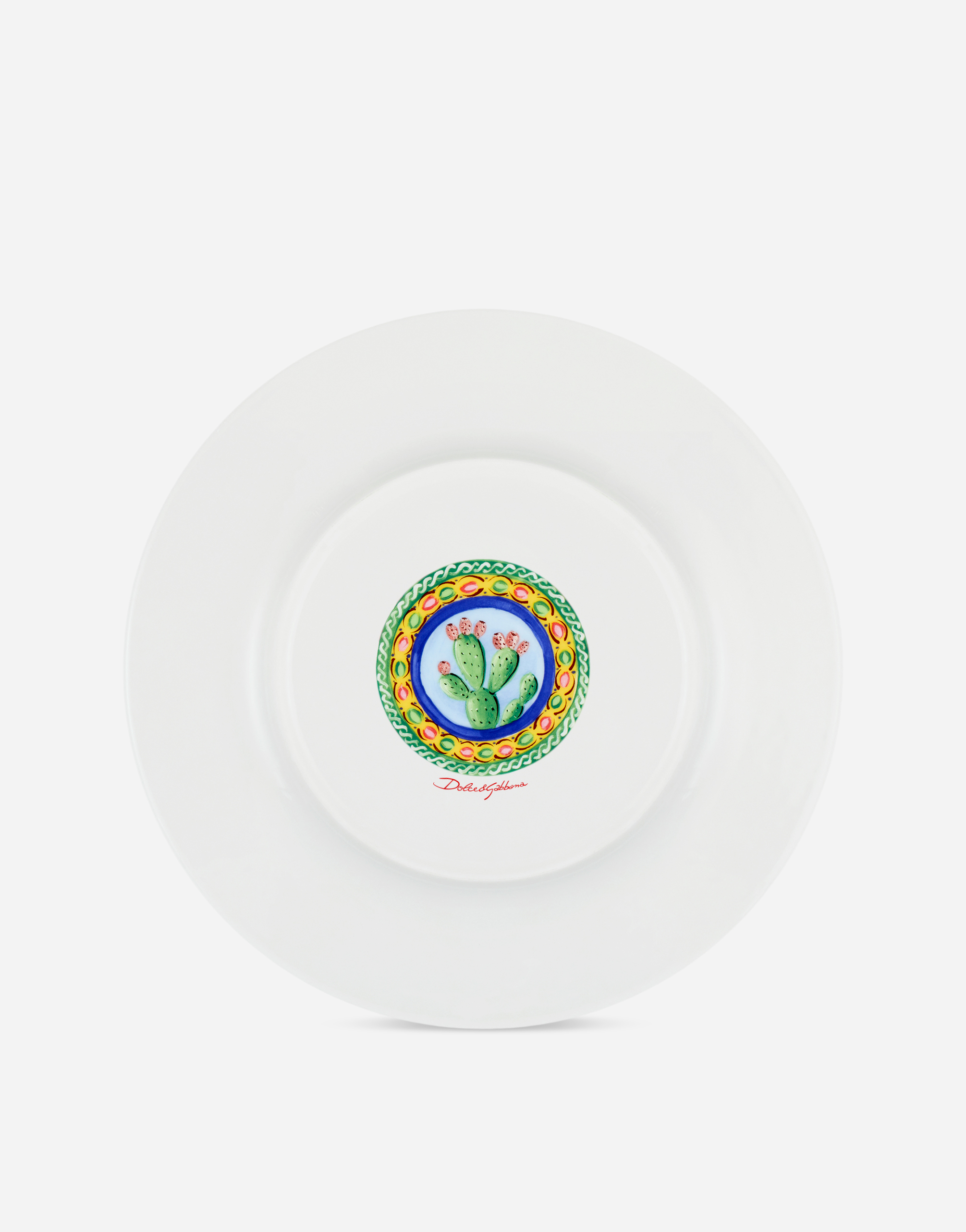 Shop Dolce & Gabbana Set 2 Dinner Plates In Fine Porcelain In Multicolor