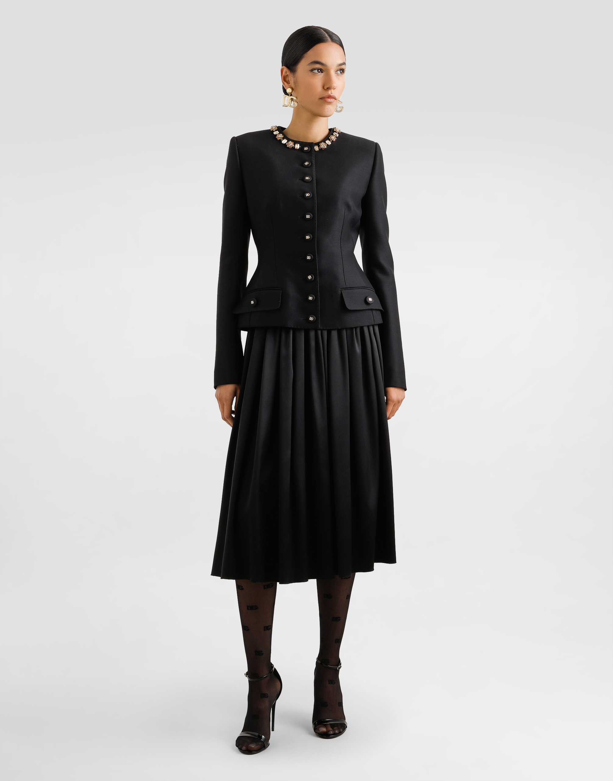 Single-breasted jacket faille