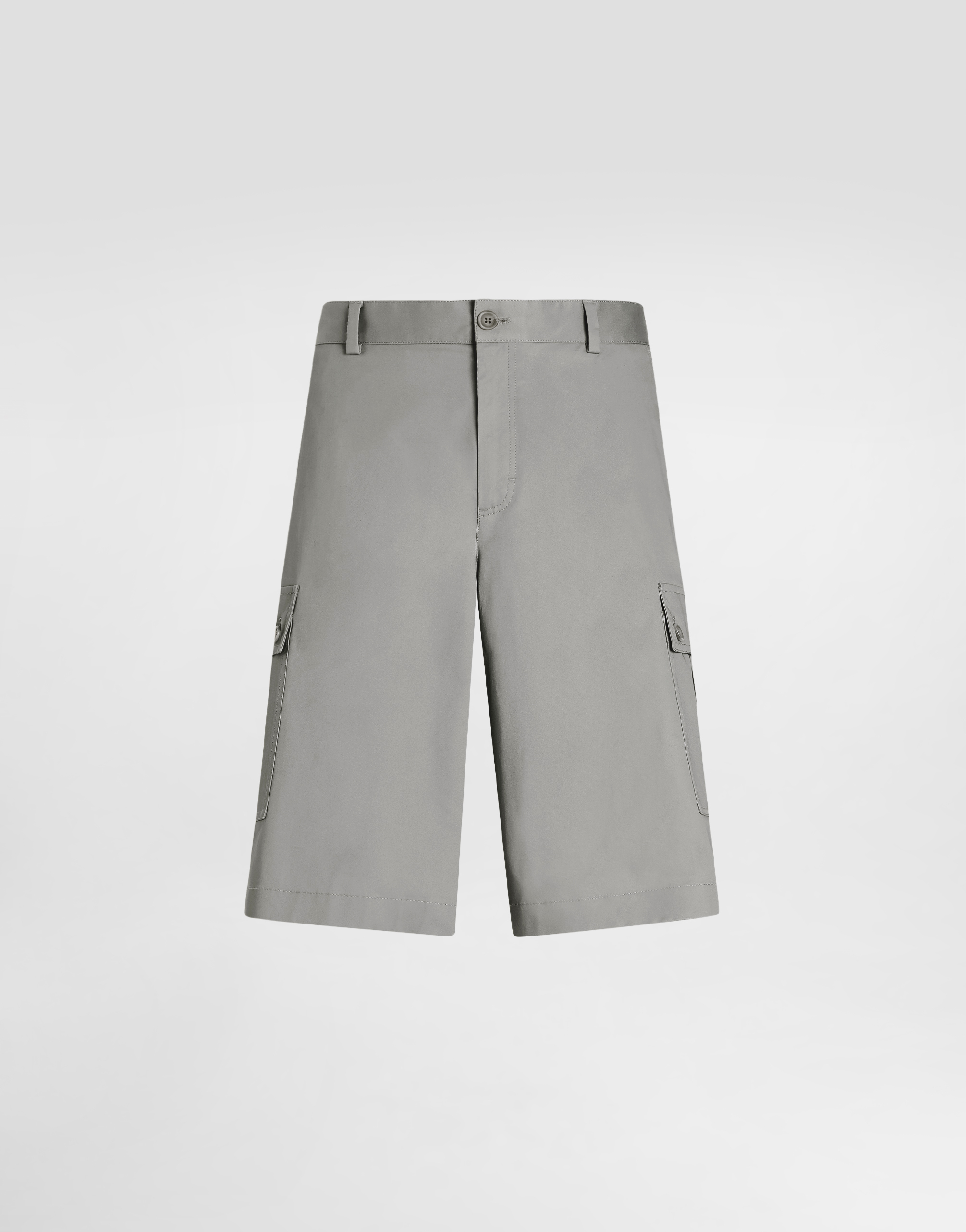 Dolce & Gabbana Cotton Cargo Shorts - Man Pants And Shorts Gray 48