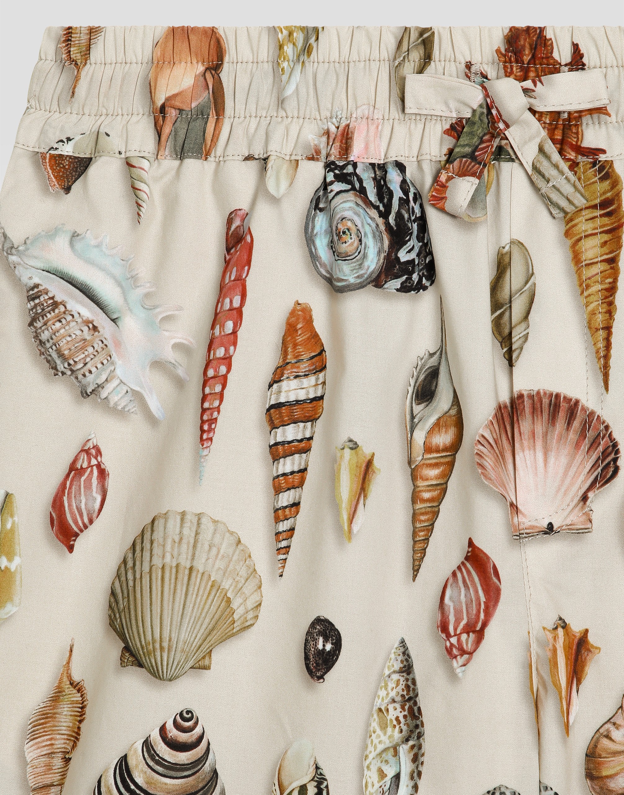 Shell-print poplin bermuda shorts