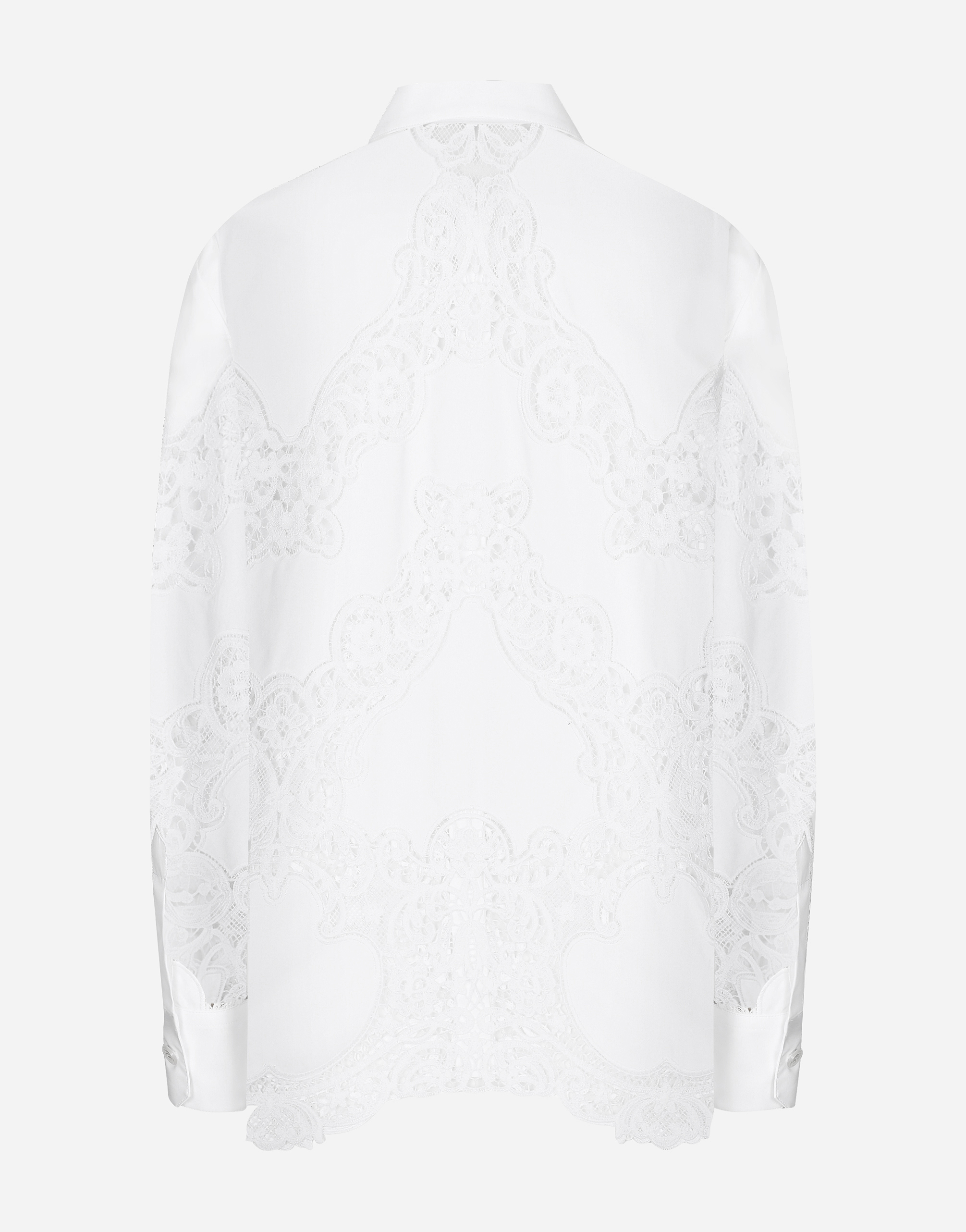 Dolce & Gabbana Floral Openwork Embroidery Shirt In ホワイト