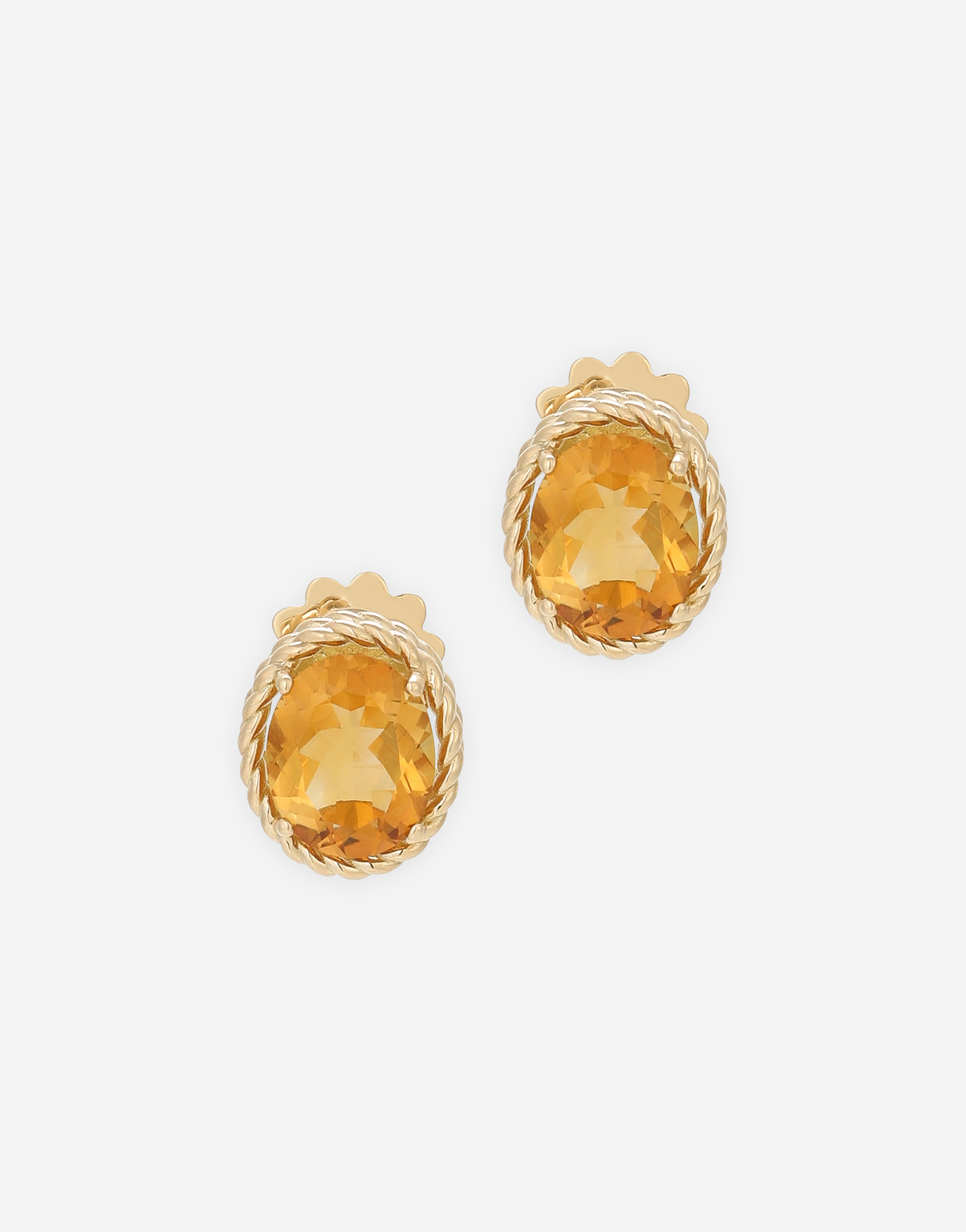 Dolce & Gabbana Anna Earrings In Yellow Gold 18kt With Citrines - Woman Earrings Gold Gold Onesize