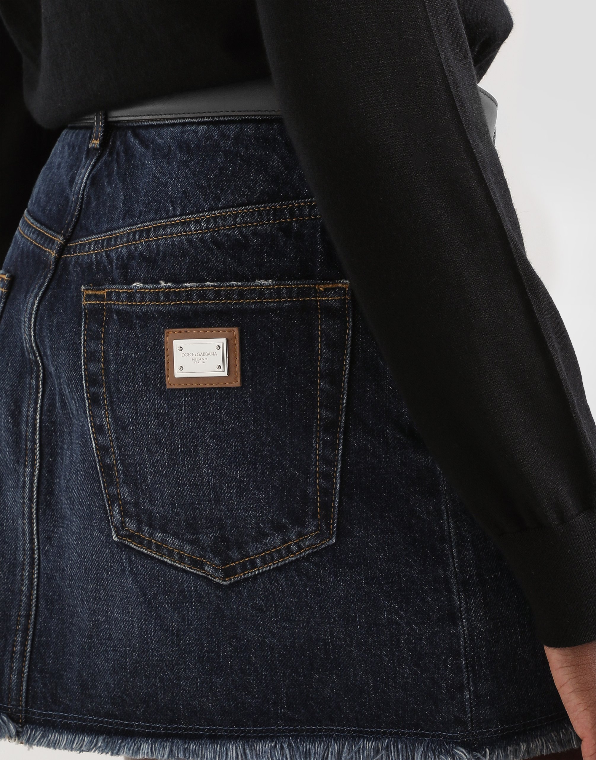 Dolce & Gabbana Minigonna In Denim In Blue