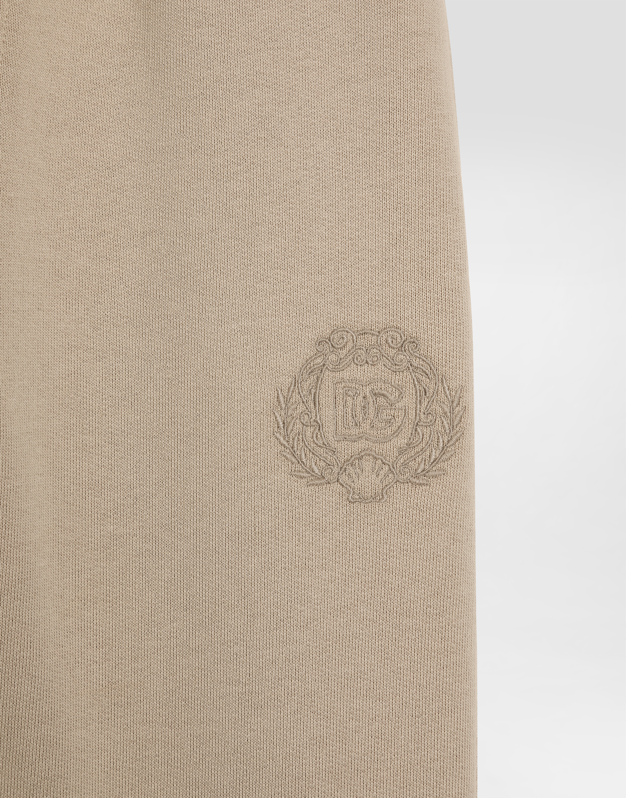 Dolce & Gabbana Fleece Trousers With Dg Embroidery In Brown