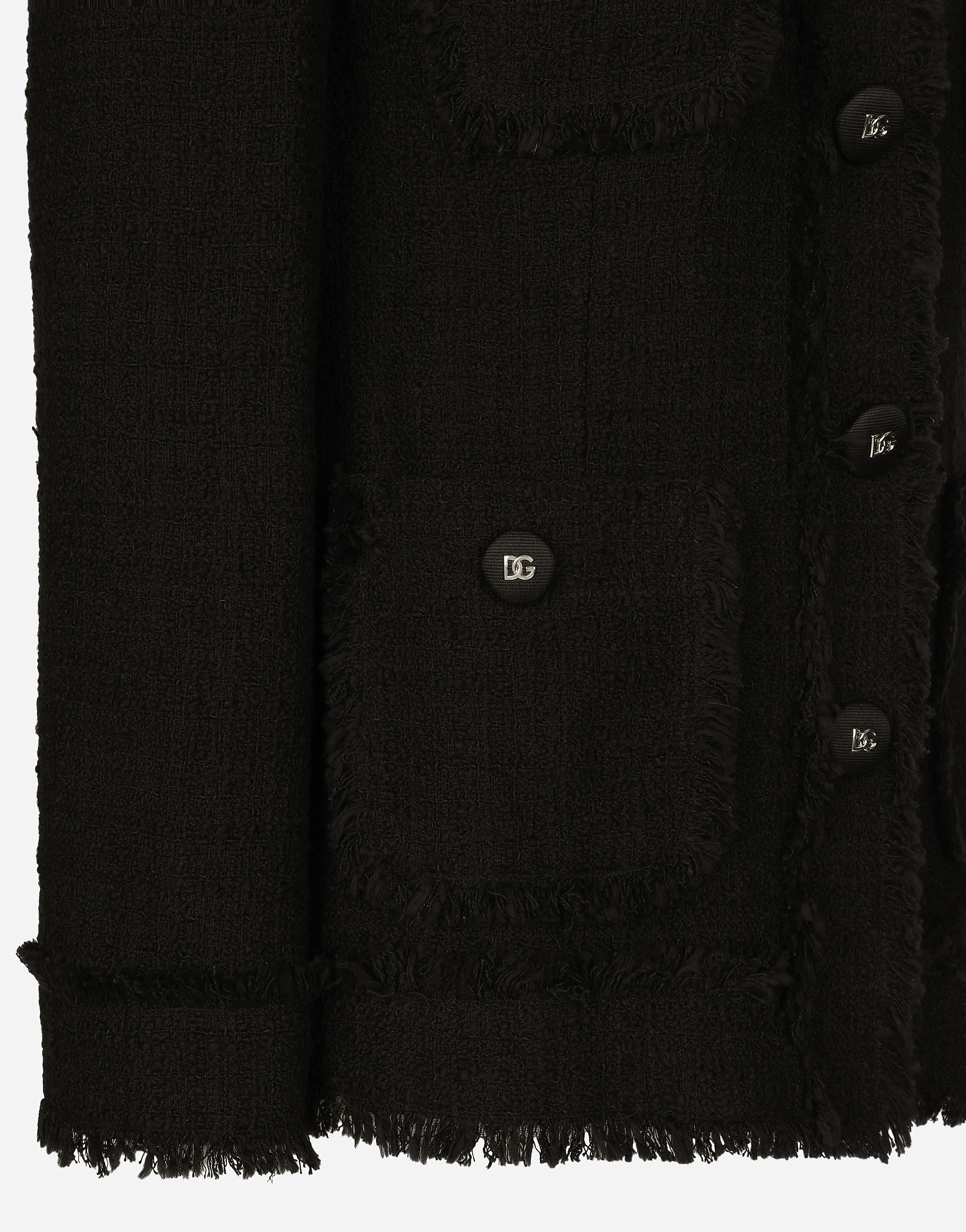 Shop Dolce & Gabbana Single-breasted Tweed Jacket In Black