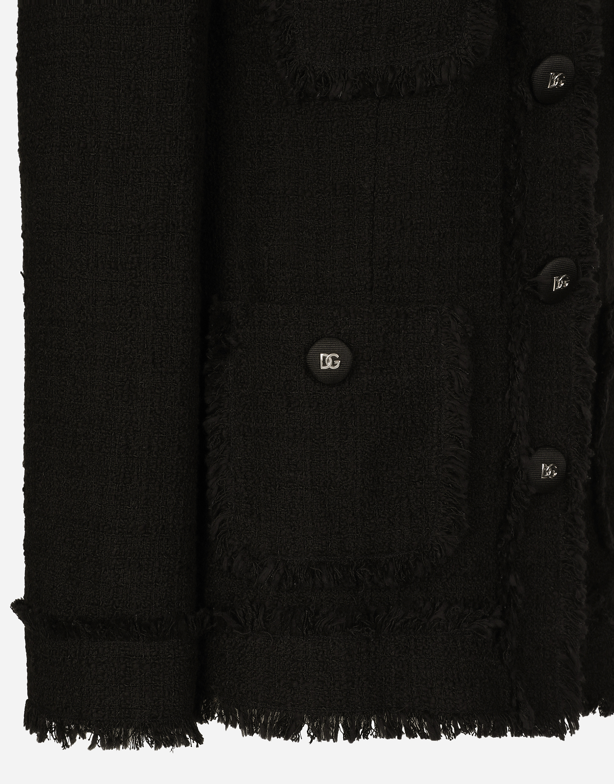 Dolce & Gabbana Single-breasted Tweed Jacket In Black
