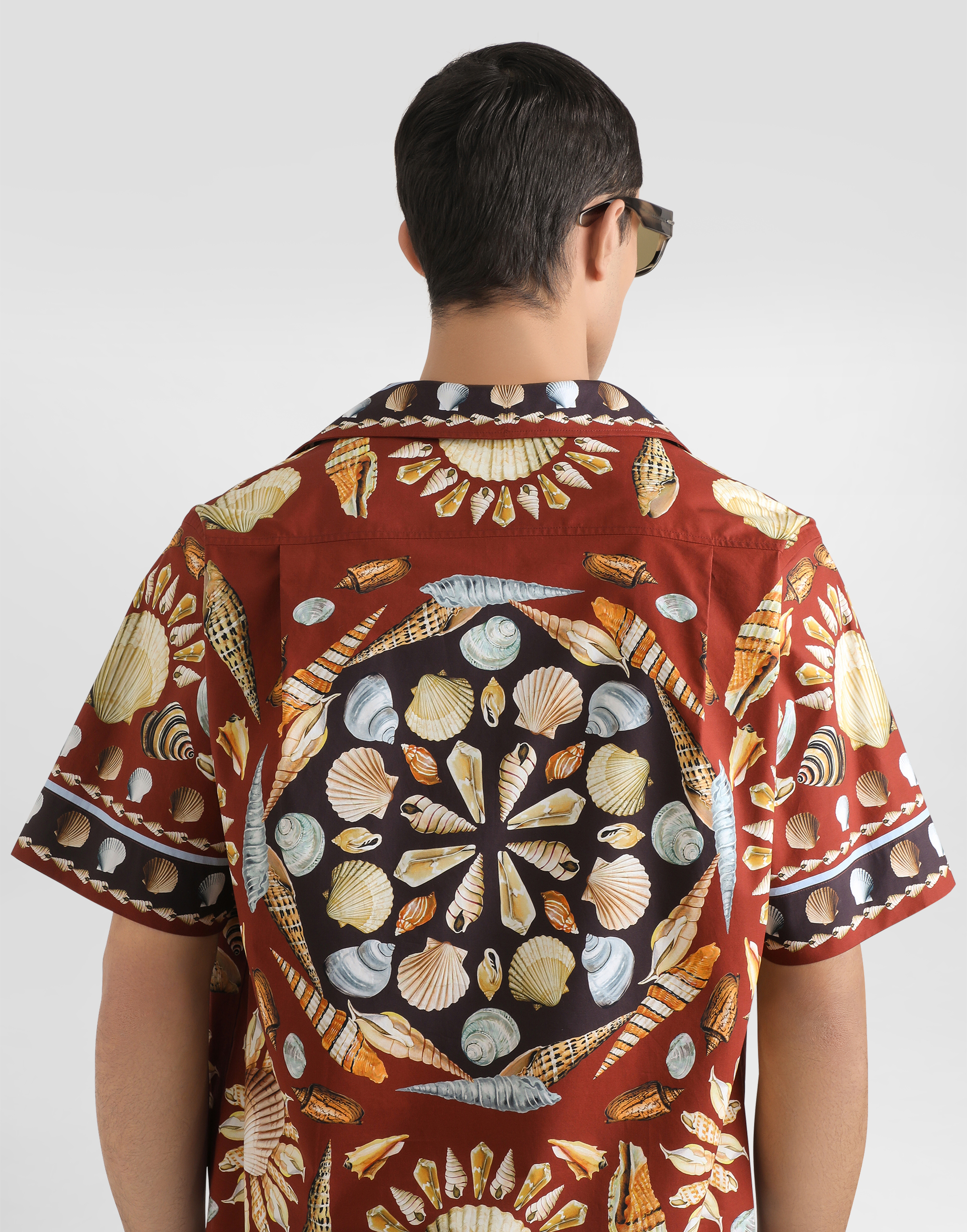 Printe popeline oversized shirt