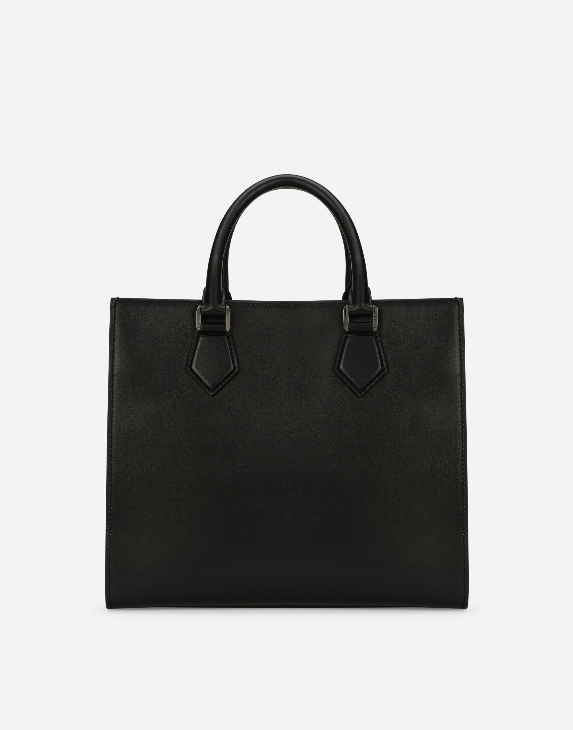 DOLCE & GABBANA CALFSKIN EDGE SHOPPER WITH LOGO