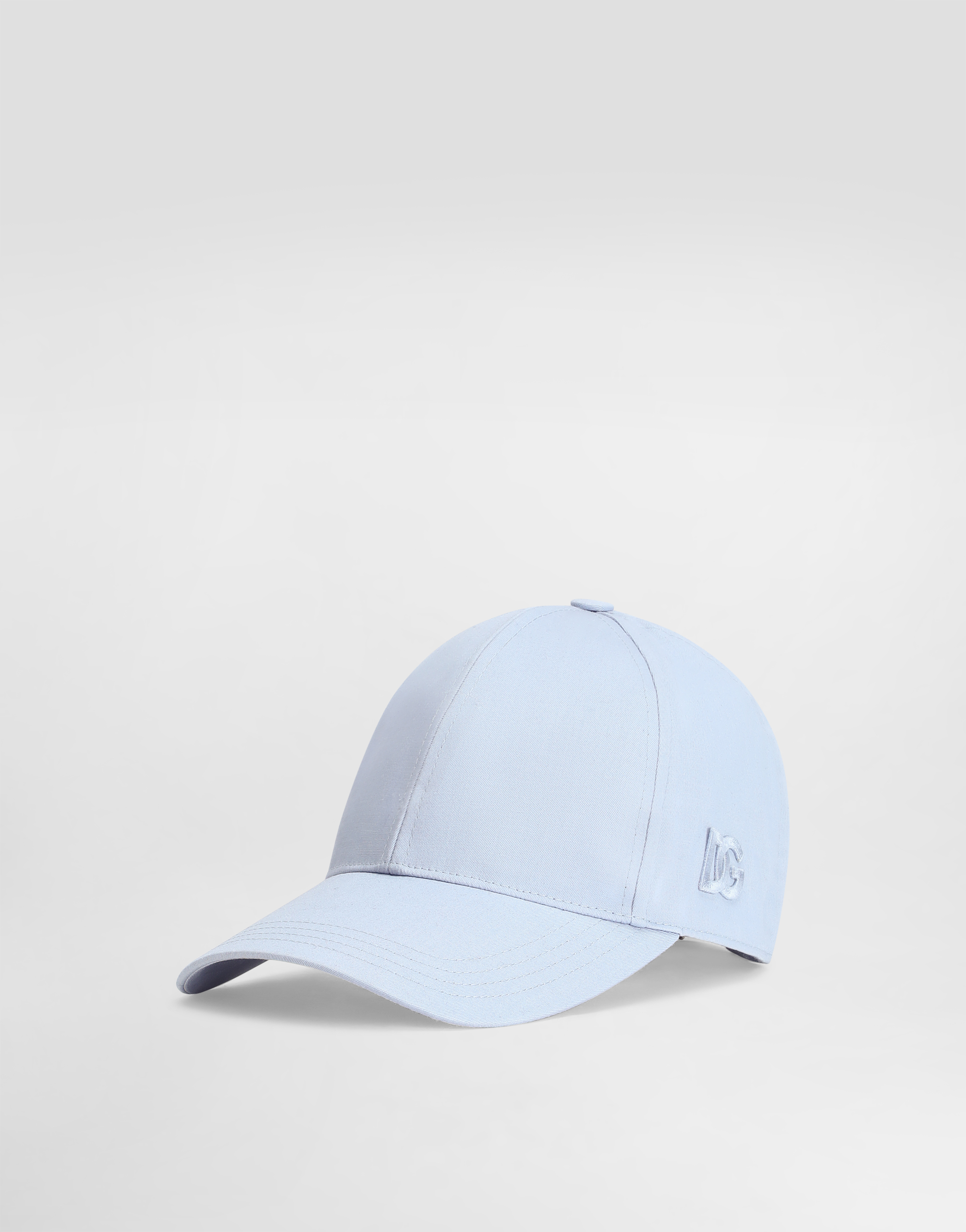 Dolce & Gabbana Cotton Gabardine Baseball Cap In Blue