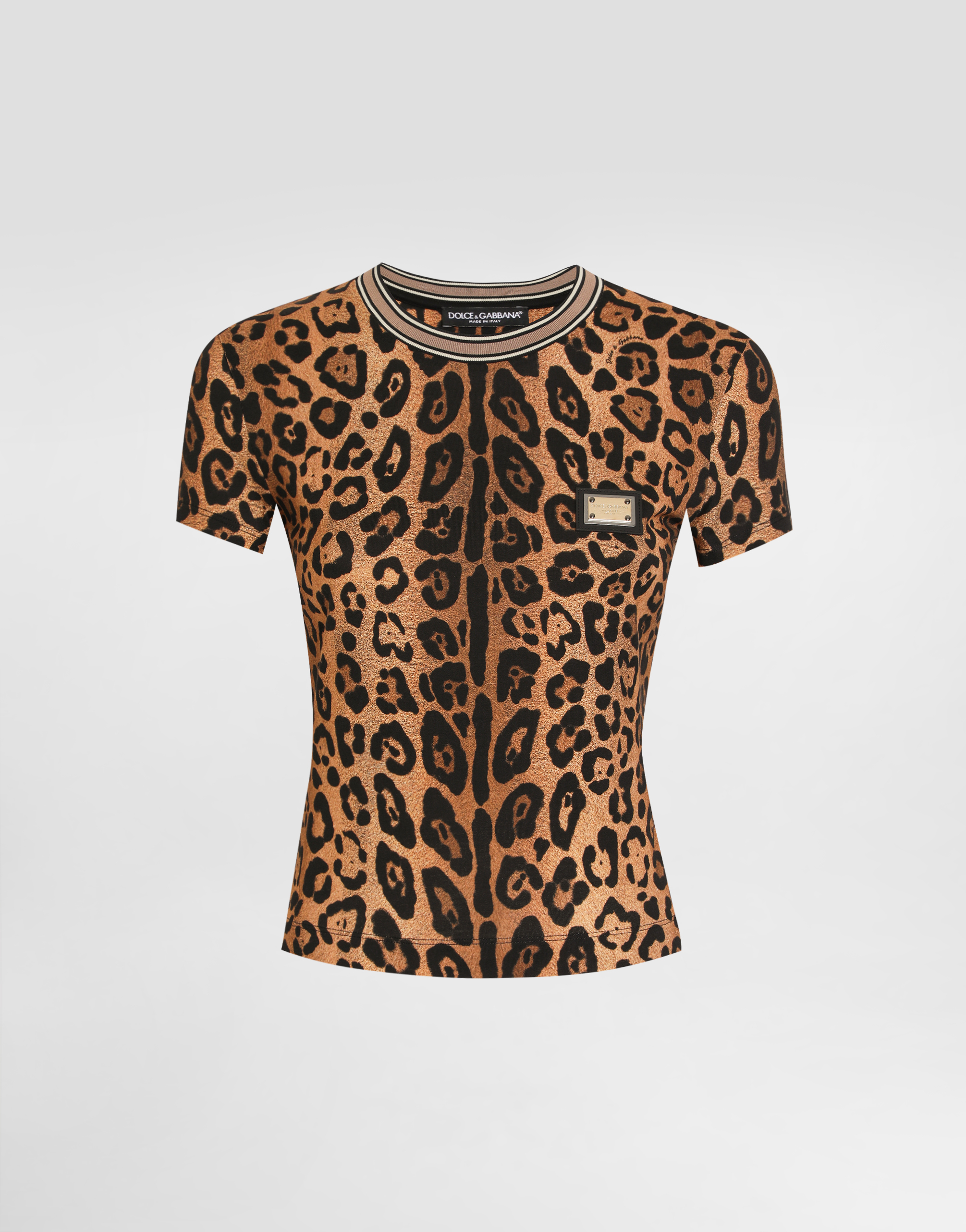 Short-sleeved leopard-print Crespo T-shirt in Print for Women
